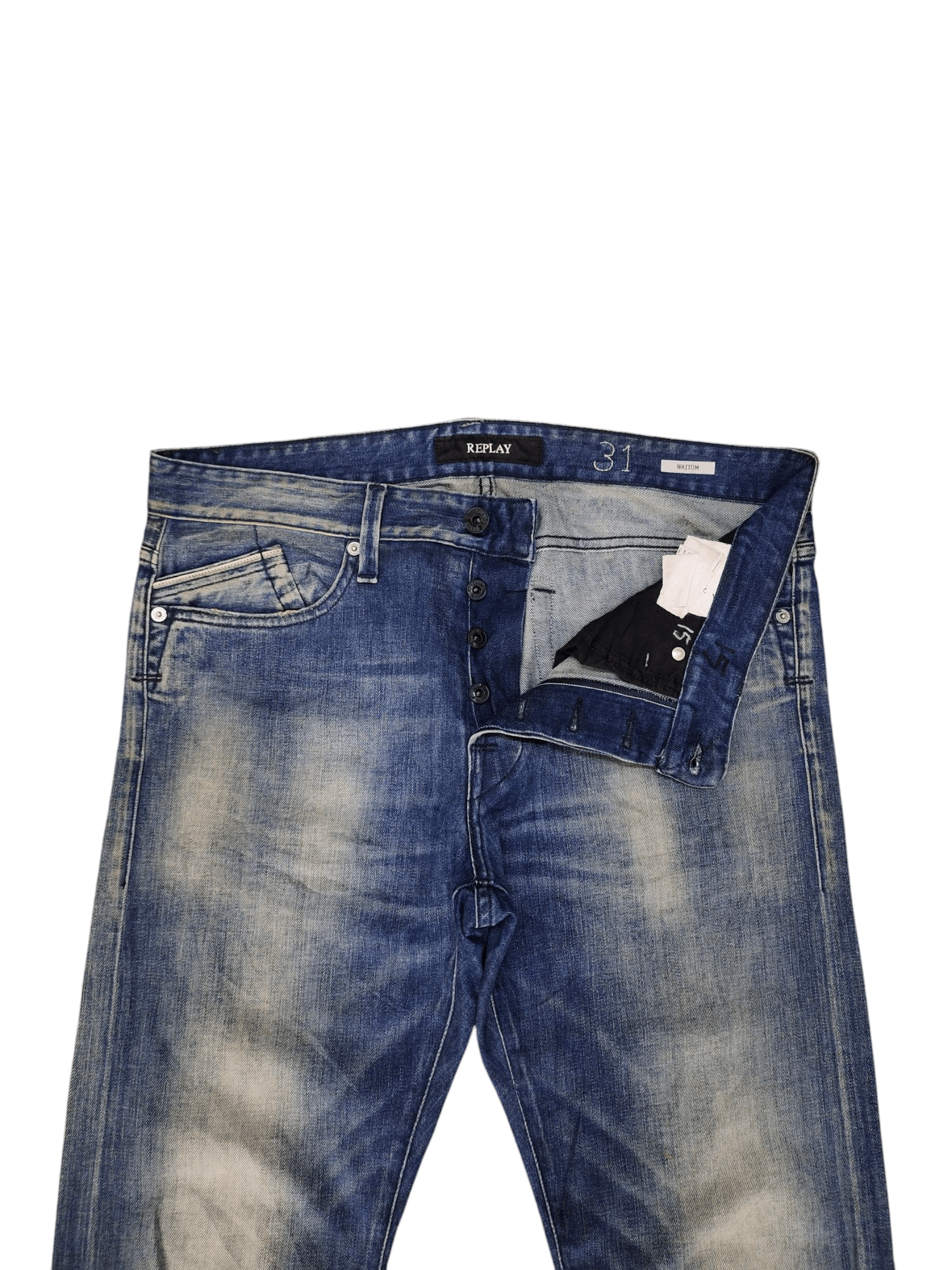 If Six Was Nine Vintage Y2k Replay Clawmark Rusty Faded Denim Jeans Size US 32 / EU 48 - 7 Thumbnail