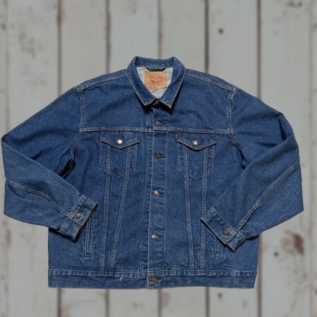 Levi's VINTAGE Levi’s 71506-0216 Denim Blue Trucker Jacket Shirt Unisex Adults 52 L USA 90s 80s Heritage Workwear Biker 52 L Mens Womens Girls Boys Size US L / EU 52-54 / 3 - 1 Thumbnail