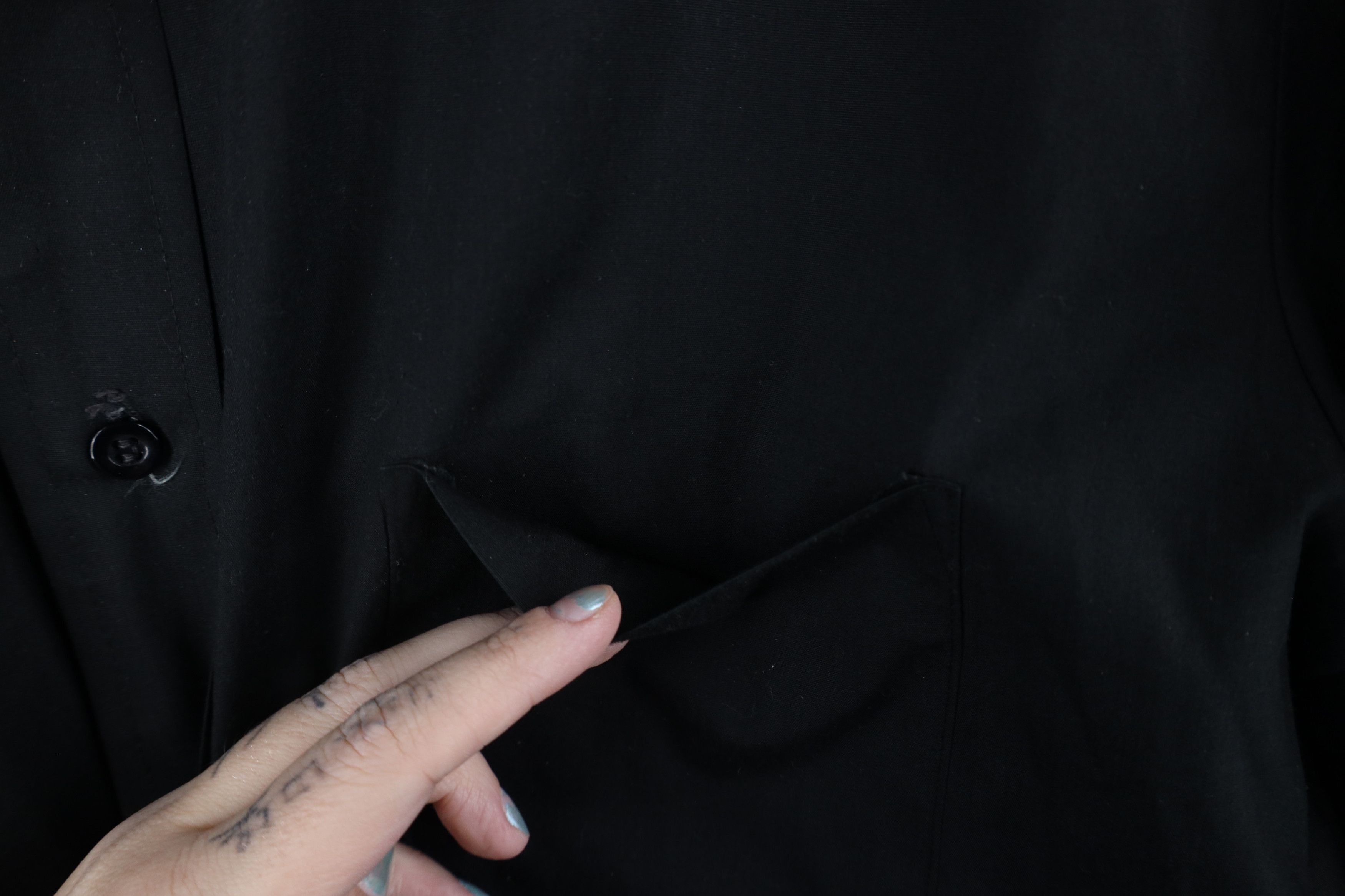 Vintage Vintage 70s Streetwear Blank Collared Button Shirt Black USA Size US XL / EU 56 / 4 - 6 Thumbnail
