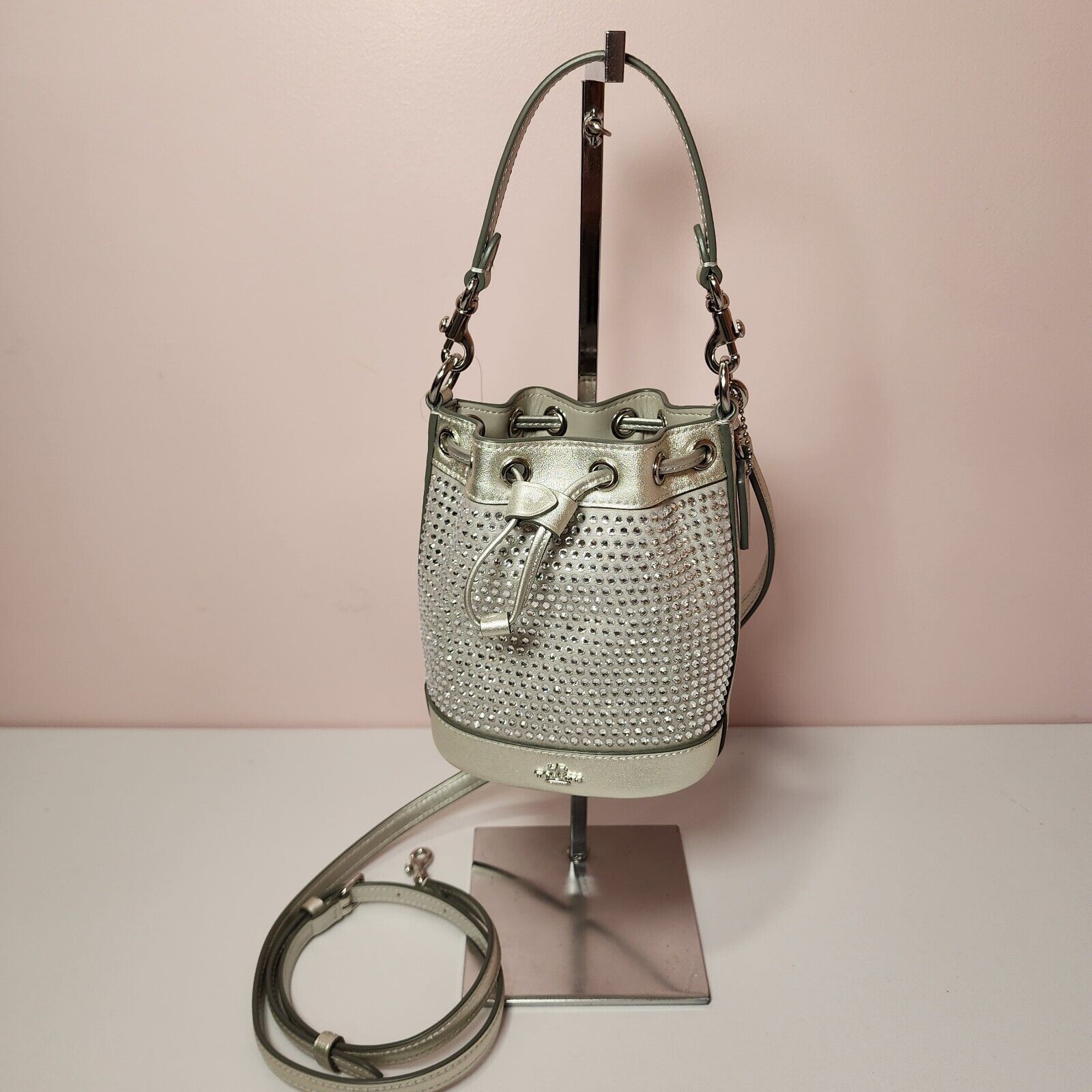 Coach NWT Coach CW301 Mini Bucket Bag With Crystal Silver Size ONE SIZE - 1 Thumbnail