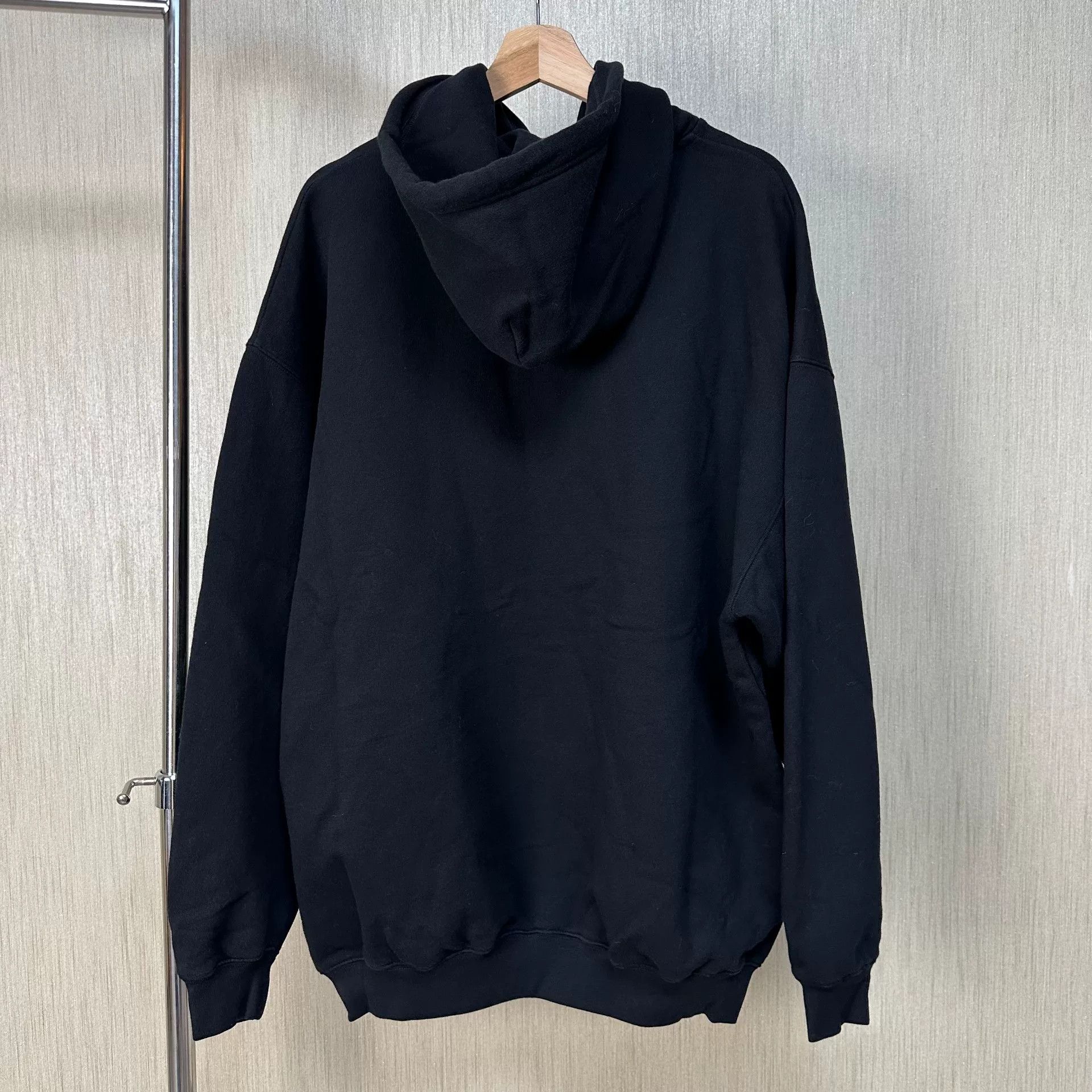 Balenciaga Balenciaga Logo Print Drawstring Fleece Hoodie Size US S / EU 44-46 / 1 - 2 Thumbnail