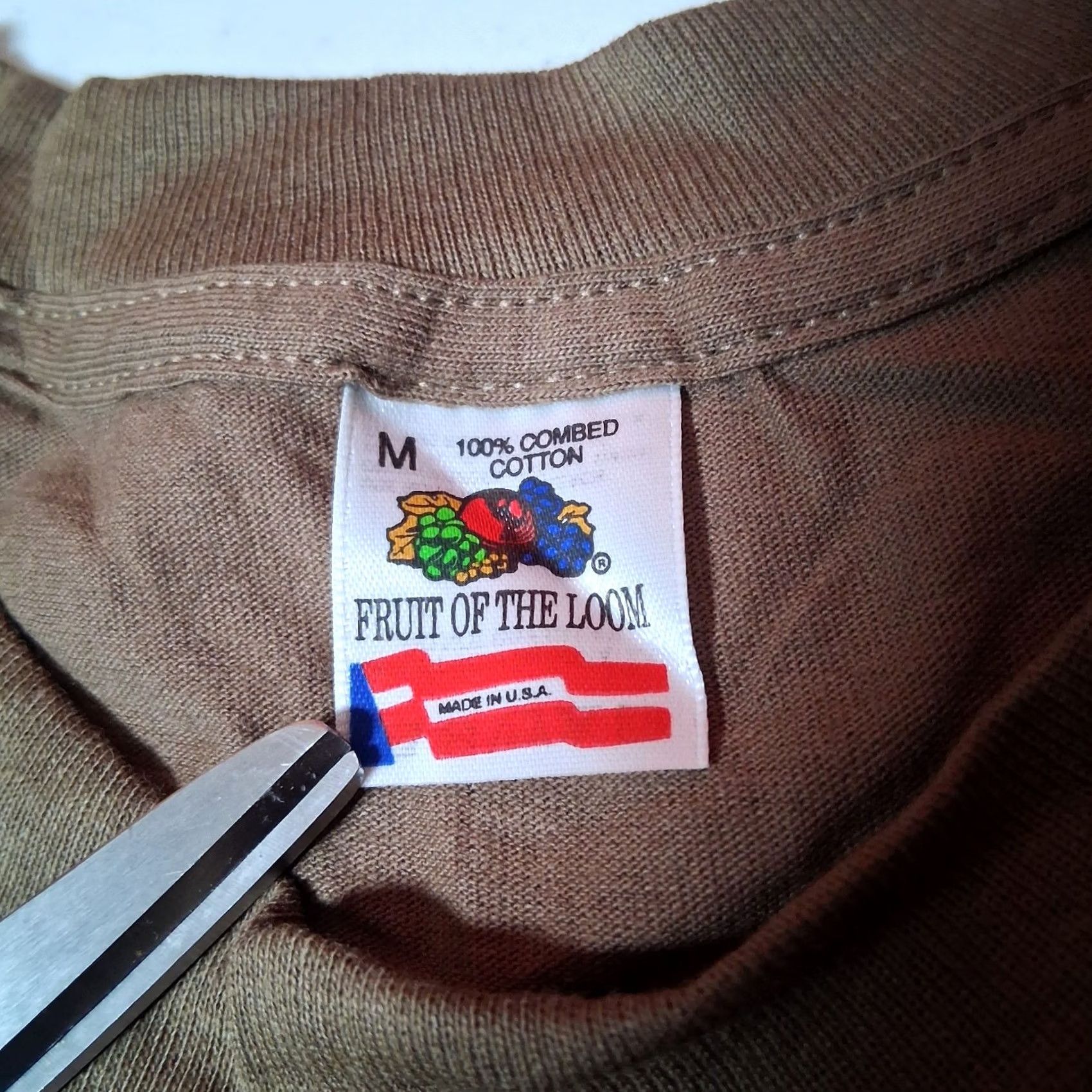 Fruit Of The Loom VINTAGE Fruit Of The Loom Single Stitch T Shirt Men M Army Green USA Size US M / EU 48-50 / 2 - 2 Thumbnail