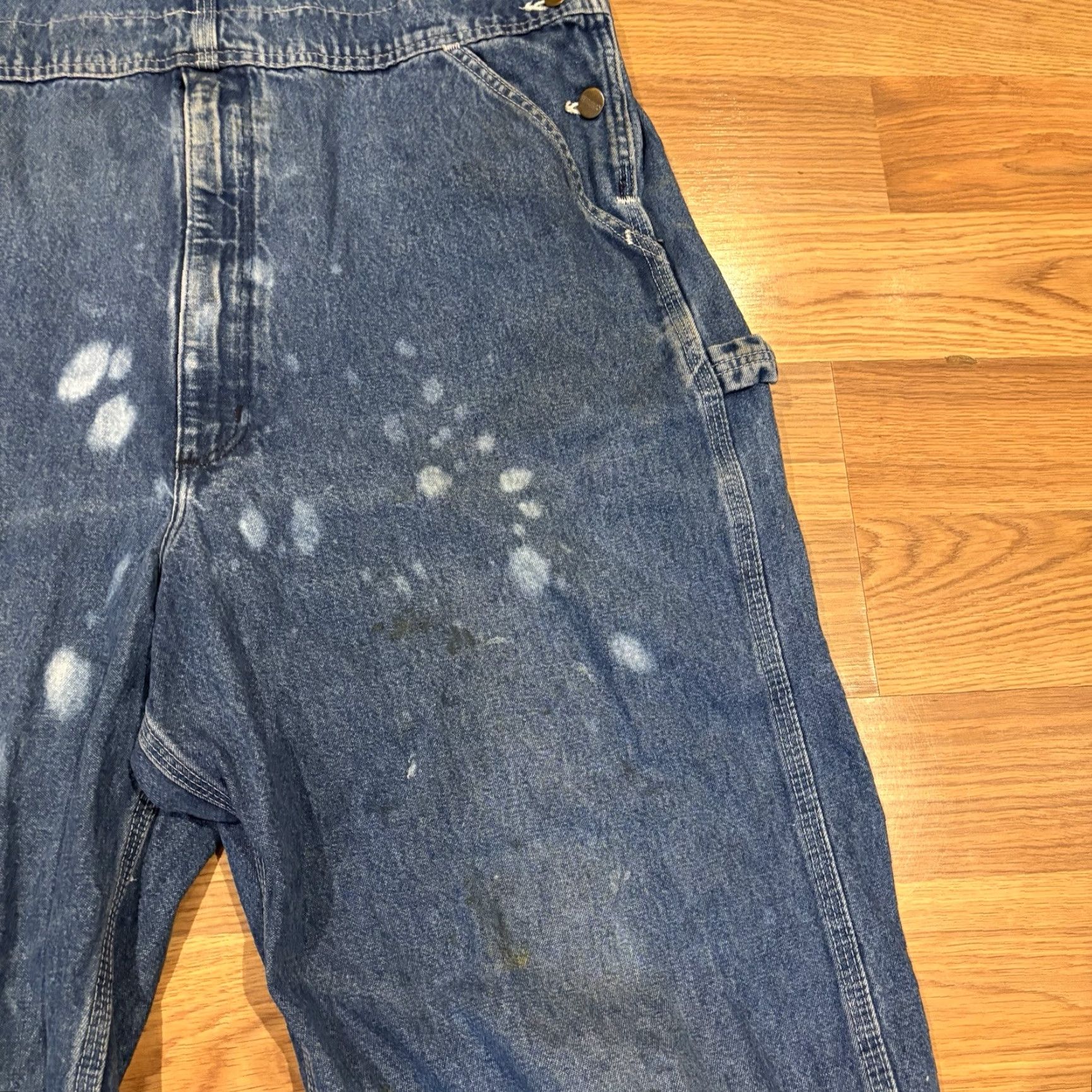 Carhartt VINTAGE Carhartt Overalls Jeans Work Bib Men's 38x32 Denim Blue 5-Pocket Distressed 90s Grunge USA Bib Jeans Mens Size US 38 / EU 54 - 5 Thumbnail