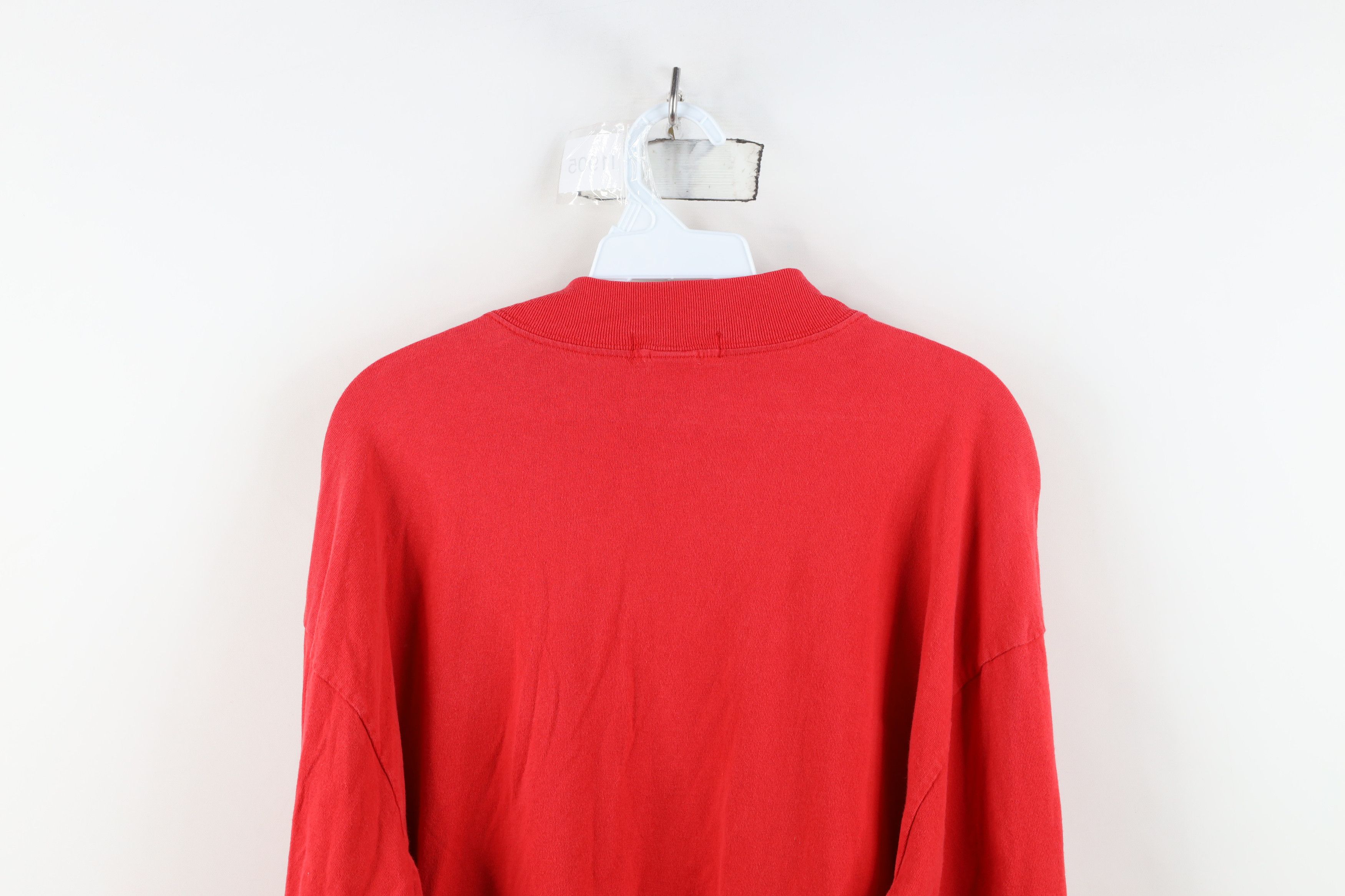 Vintage Vintage 90s Streetwear Mock Neck Long Sleeve T-Shirt Red Size US XL / EU 56 / 4 - 10 Thumbnail