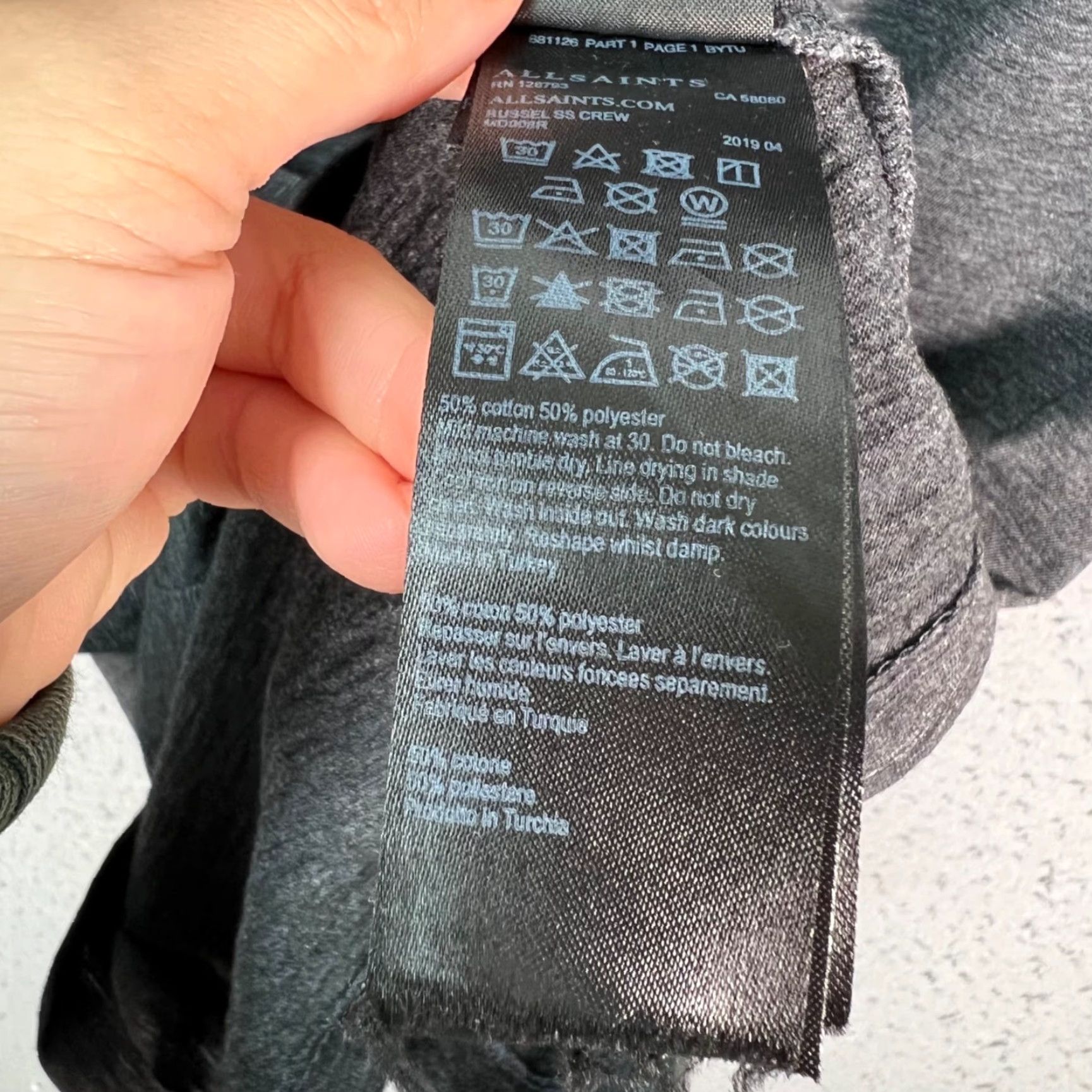 Allsaints AllSaints Mens T-Shirt Shirt Adult Large Charcoal Gray Cotton Short Sleeve Crew Neck Logo 8/10 Vintage No N/A? Size US L / EU 52-54 / 3 - 4 Thumbnail