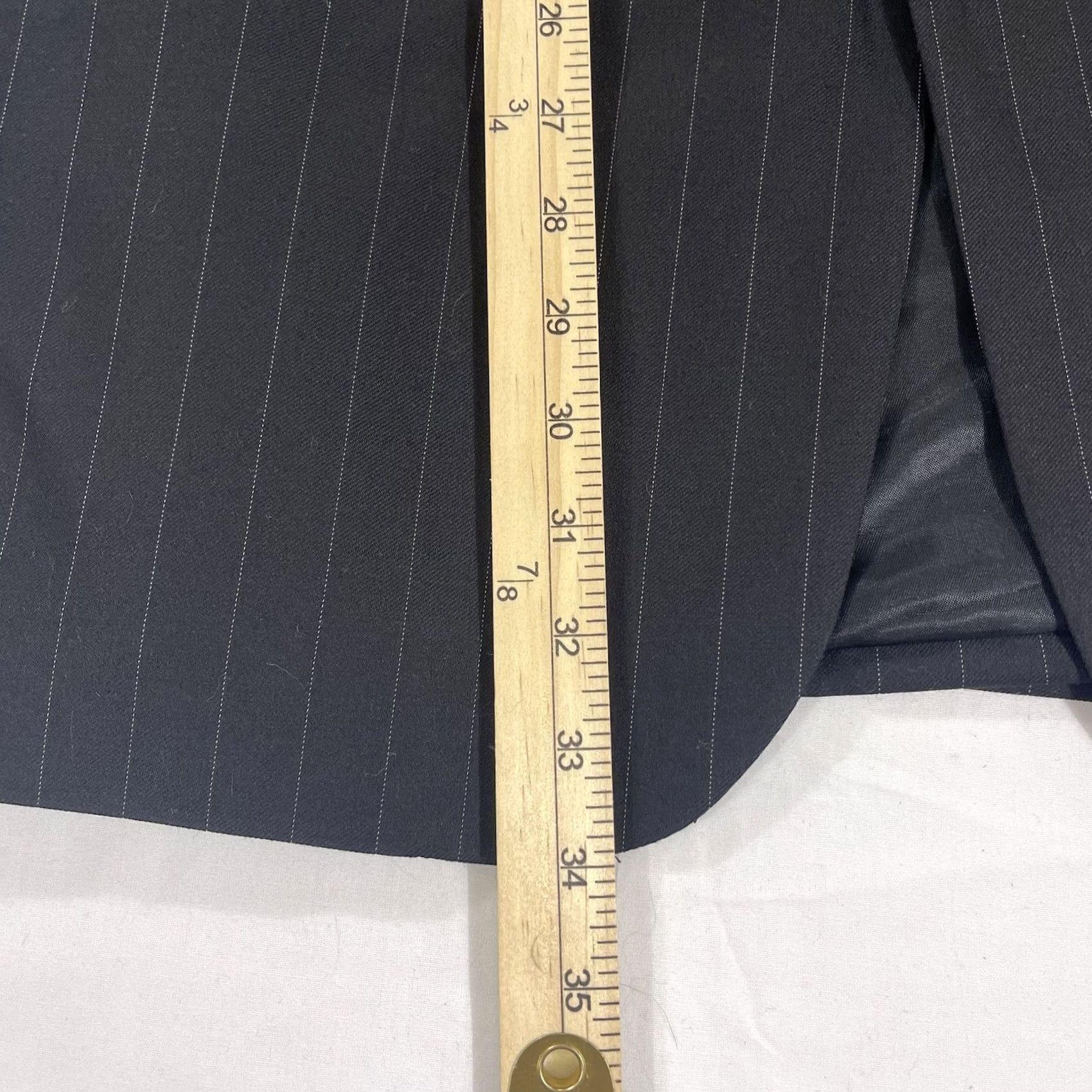 Stafford Stafford Blazer Sport Coat Jacket Black Striped Two-Button 42L Wool Polyester Spandex Notch Lapel Double-Vented Regular Chest 42 Mens NWT Size 42R - 3 Thumbnail