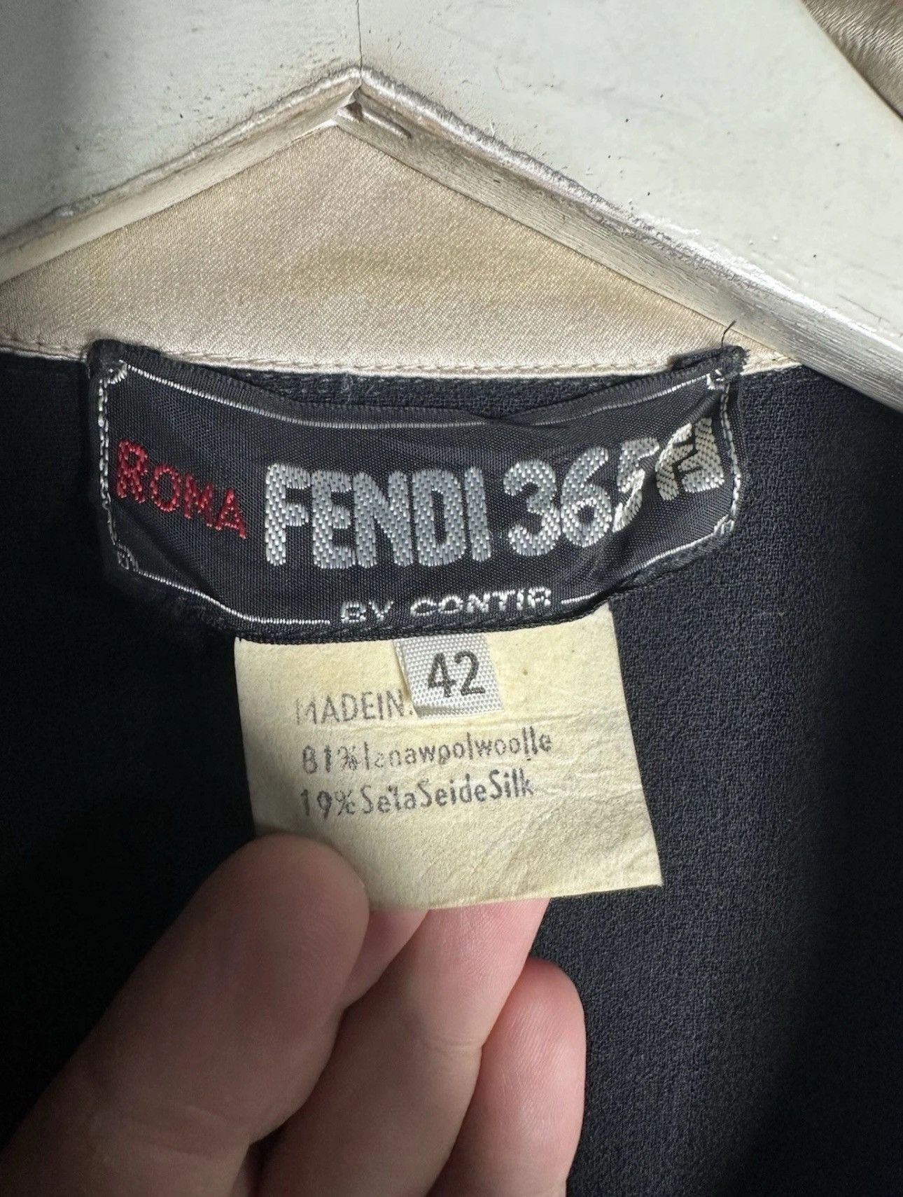Fendi Fendi 365 Wool Silk Dress Contrast Satin Collar Vintage IT42 Size M / US 6-8 / IT 42-44 - 3 Thumbnail