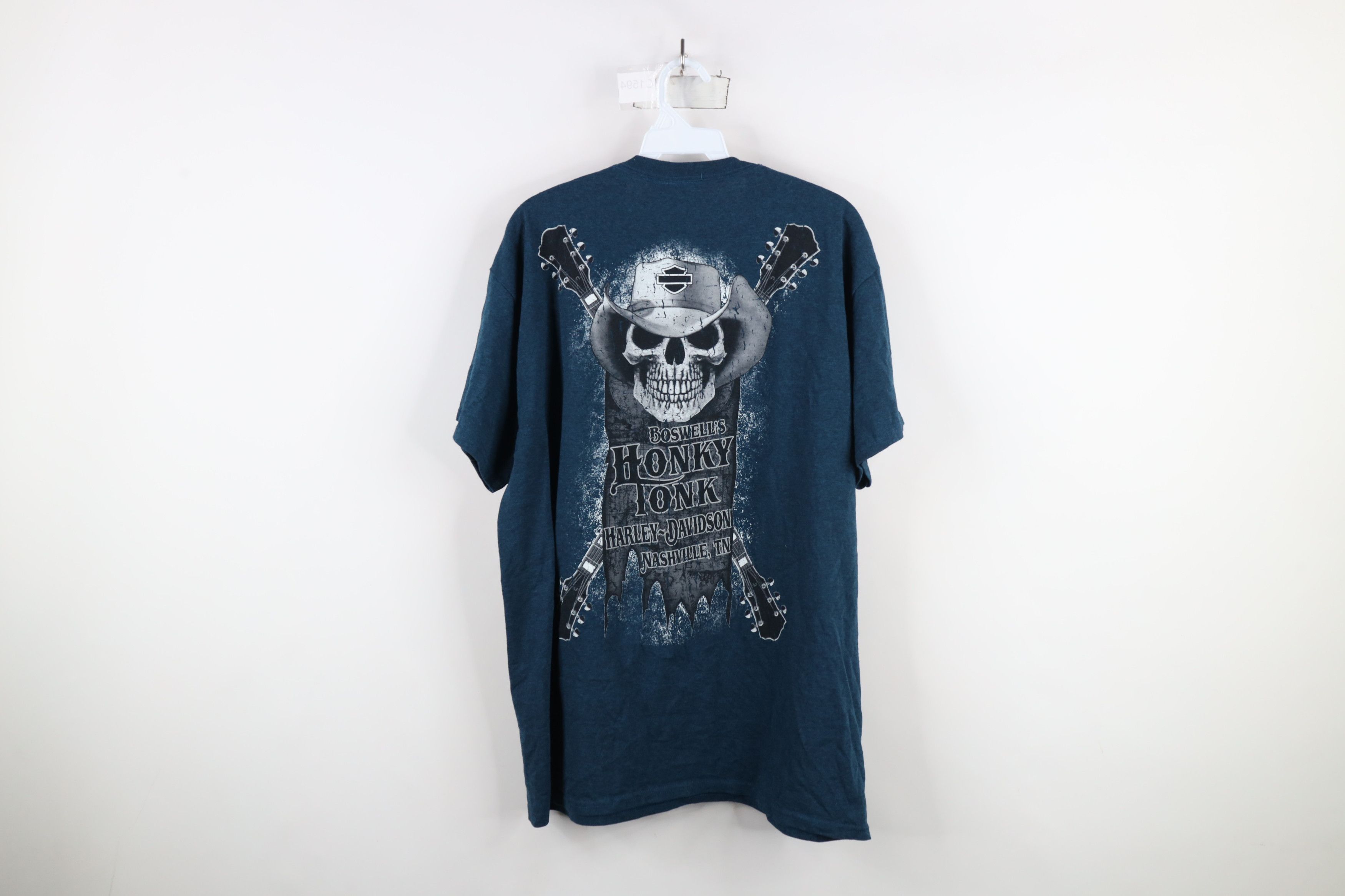 Harley Davidson × Vintage Vintage Y2K Harley Davidson Guitar Fire Flames T-Shirt Blue Size US L / EU 52-54 / 3 - 10 Thumbnail