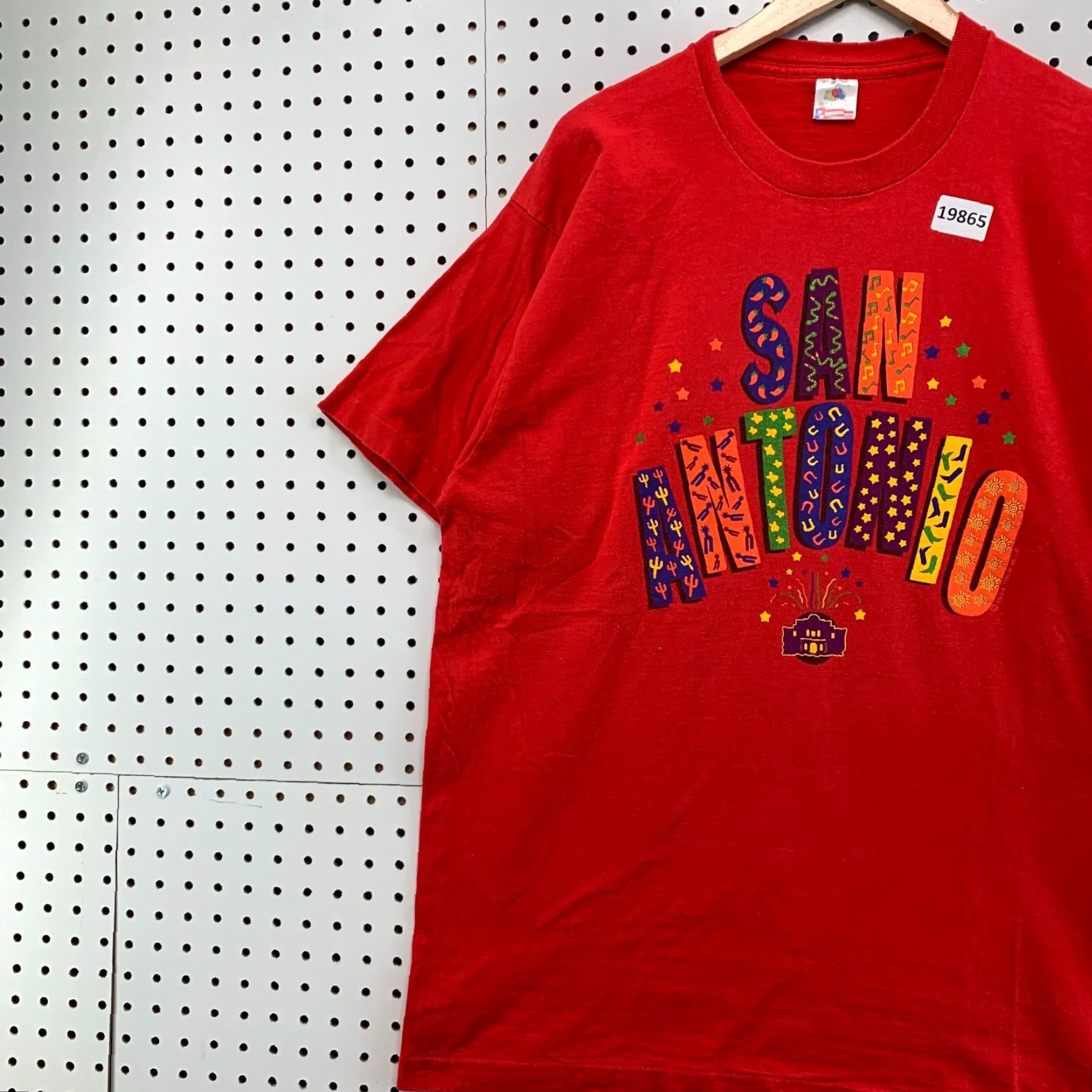 Fruit Of The Loom VINTAGE San Antonio Texas Shirt Mens XL Red 90s Single Stitch Made USA Fruit of the Loom T-Shirt Cowboys Size US XL / EU 56 / 4 - 3 Thumbnail