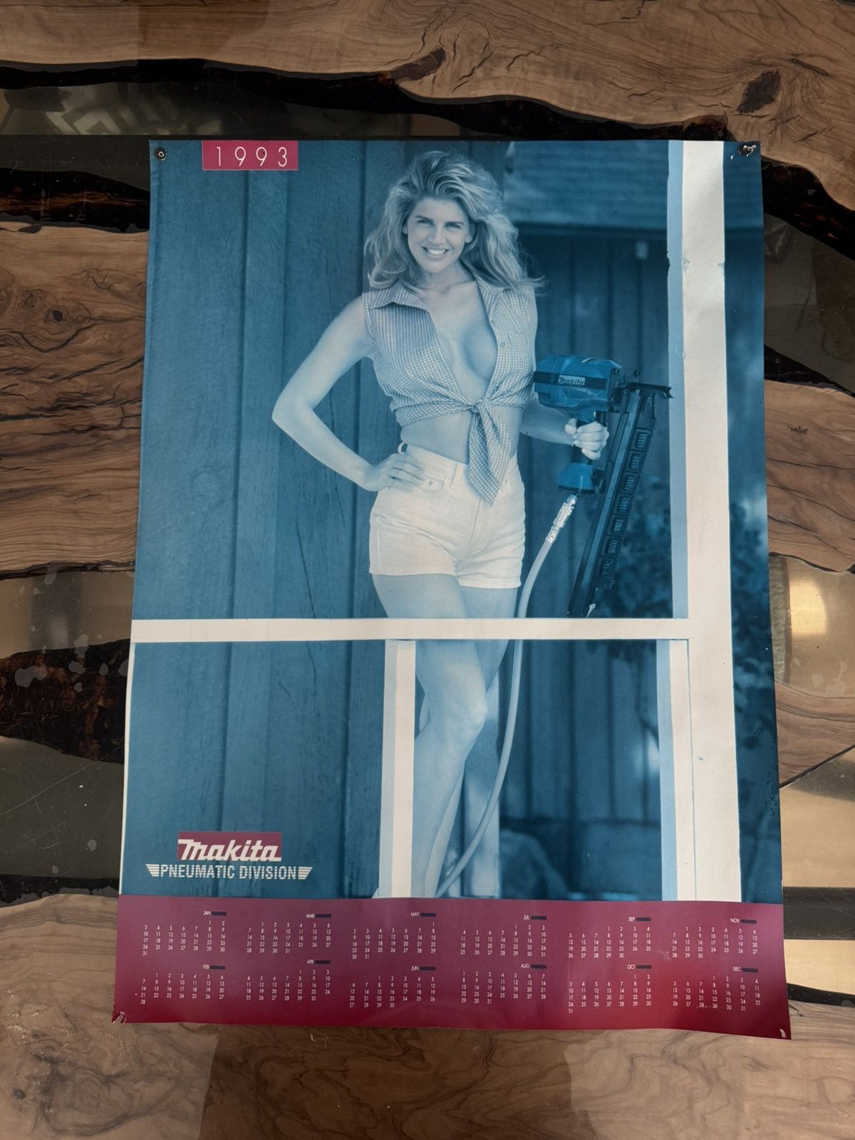 Playboy Makita Nail Gun Babe 1993 Calendar Sexy Girl Poster Size ONE SIZE - 5 Thumbnail