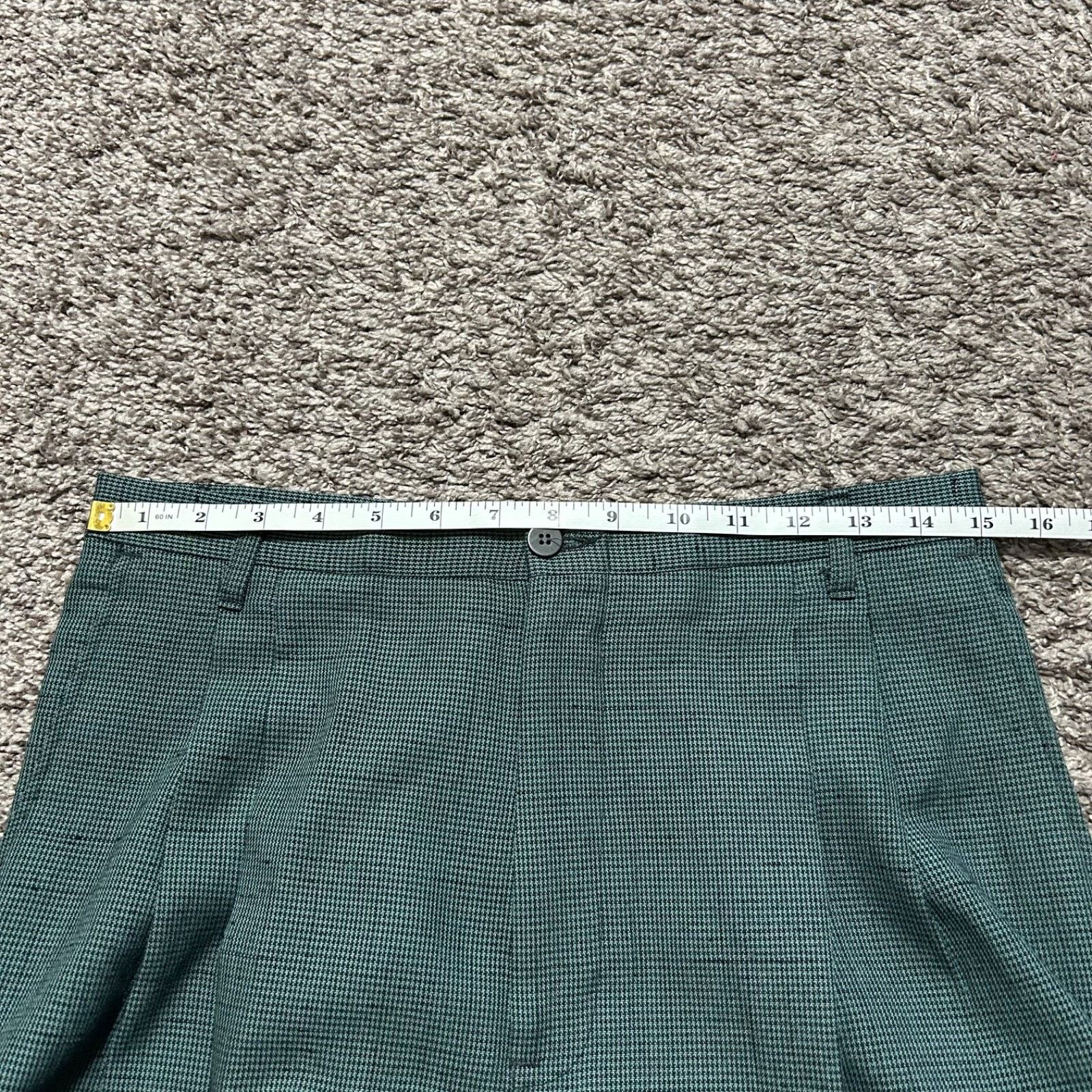 Vintage Vintage 70s Houndstooth Pants Polyester Dark Green 30x29 Size US 30 / EU 46 - 6 Thumbnail