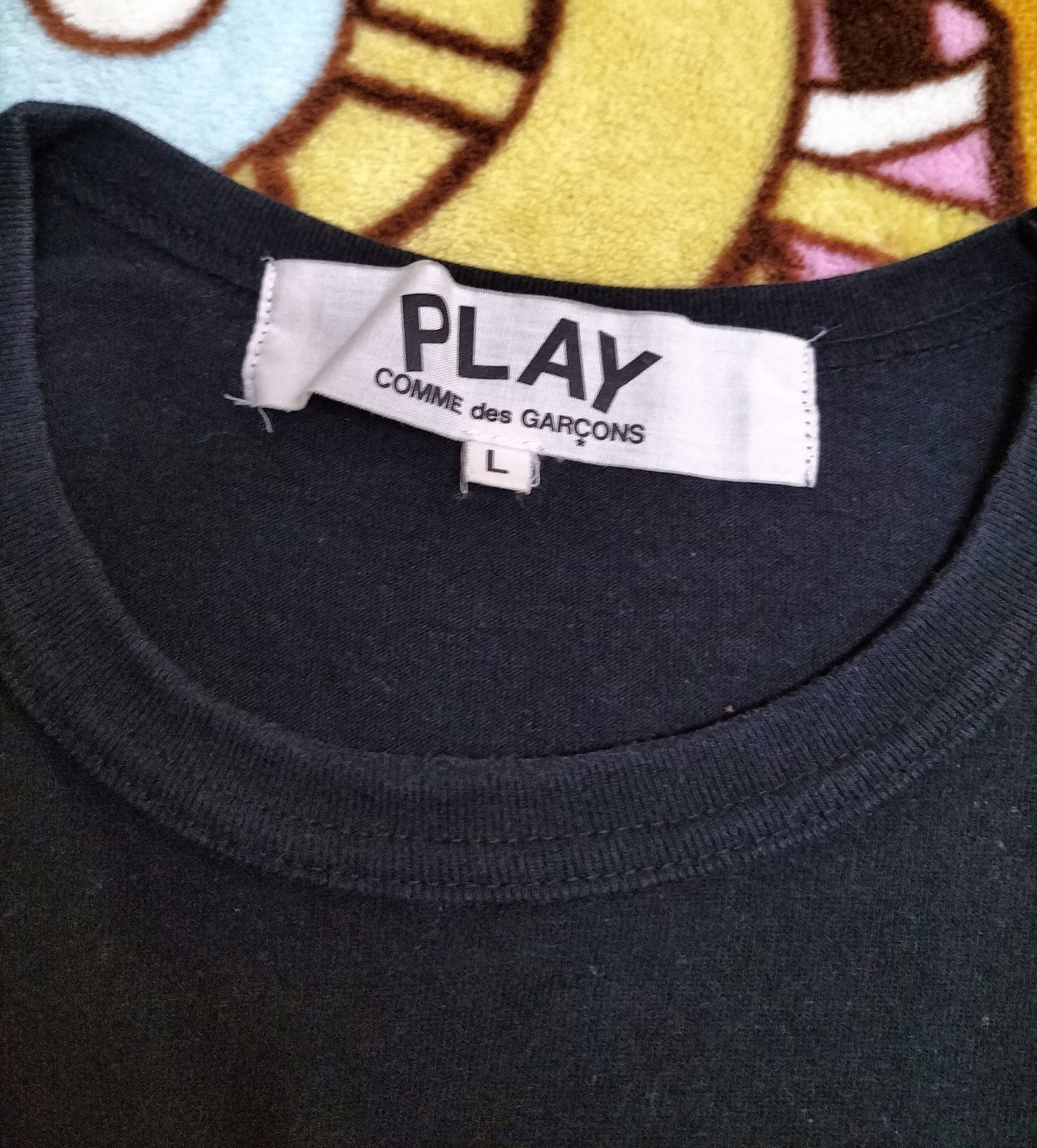 Comme des Garcons Comme Des garcons play black text tshirt Size US L / EU 52-54 / 3 - 6 Thumbnail