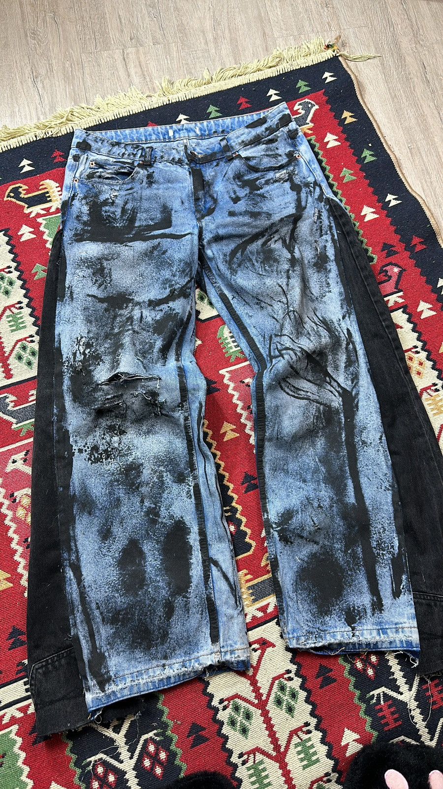 Japanese Brand × Vintage Crazy Reworked Japanes Style Jeans Size US 30 / EU 46 - 2 Thumbnail