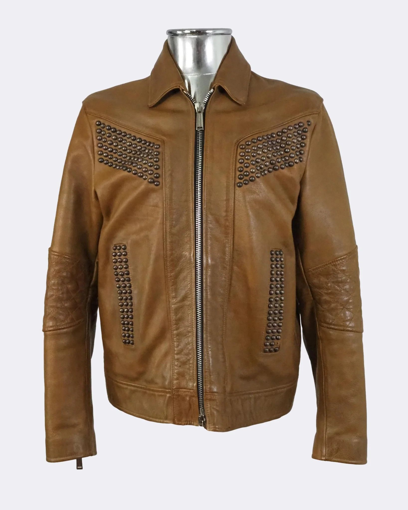 Dsquared2 Men's Dsquared2 Studded Calfskin Leather Jacket $2350 Size US M / EU 48-50 / 2 - 1 Thumbnail