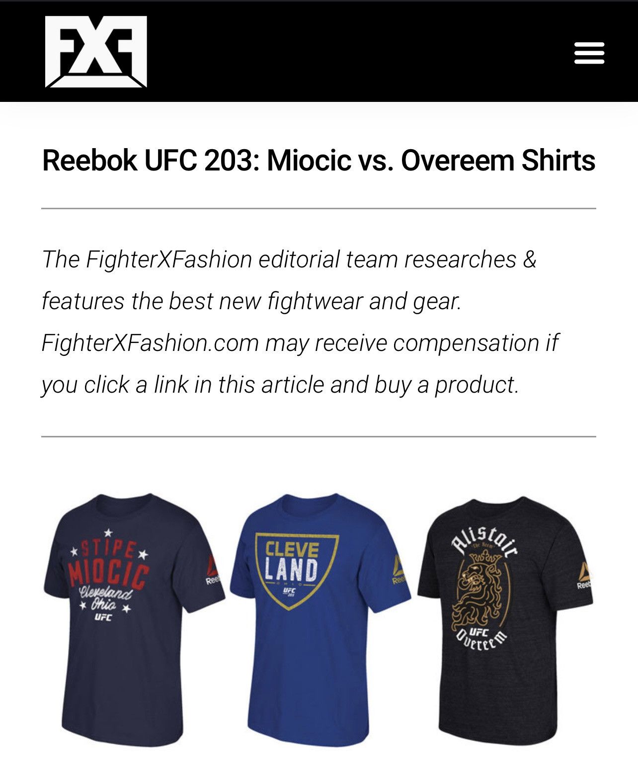 Reebok Reebok UFC Stipe Miocic Cleveland Ohio Tee Size US XL / EU 56 / 4 - 11 Thumbnail