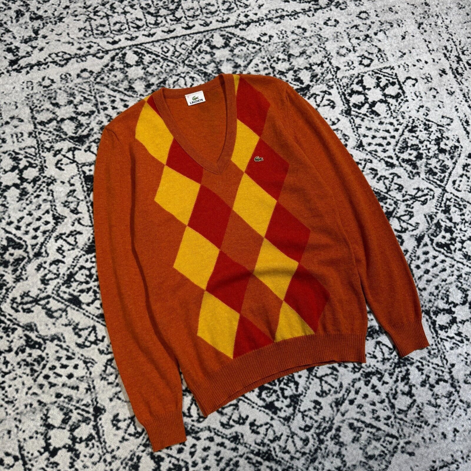 Lacoste × Vintage Vintage Lacoste Unisex Orange Yellow Red Wool Sweater Size S Size US S / EU 44-46 / 1 - 3 Thumbnail