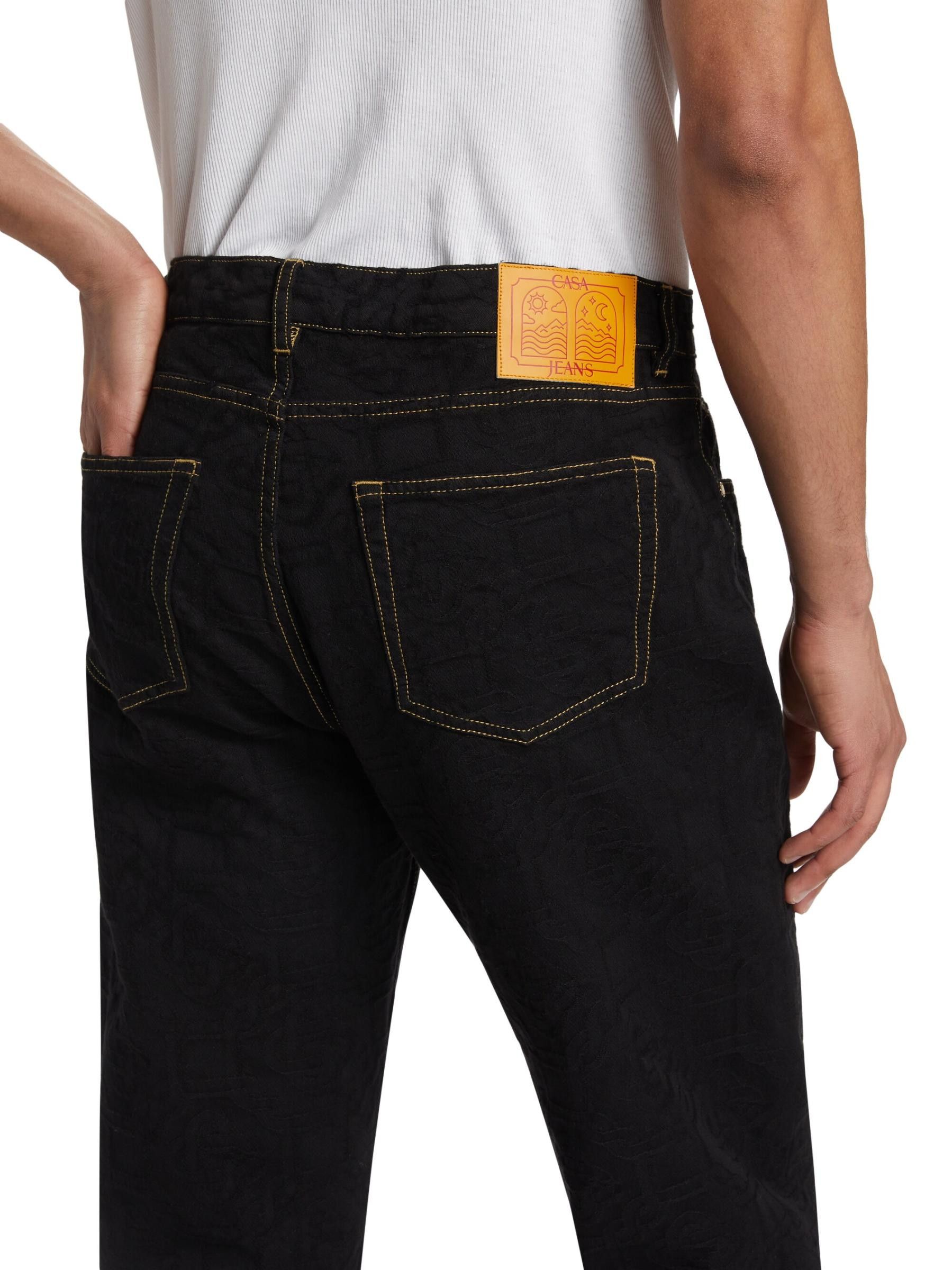 Casablanca os11x0725 Jacquard Logo Five-Pocket Jeans in Black Size US 32 / EU 48 - 5 Thumbnail