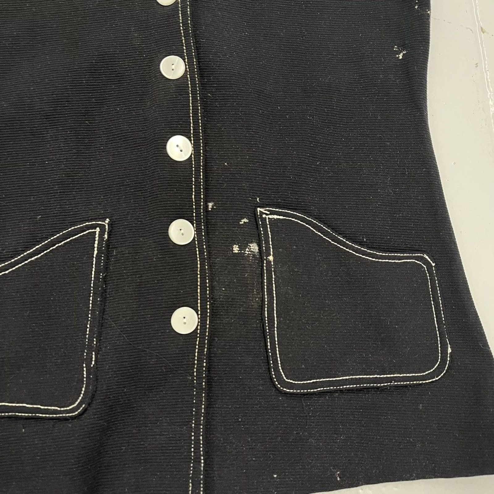 Other Vintage 50s Black Contrast Sleeveless Vest Size XS / US 0-2 / IT 36-38 - 2 Thumbnail