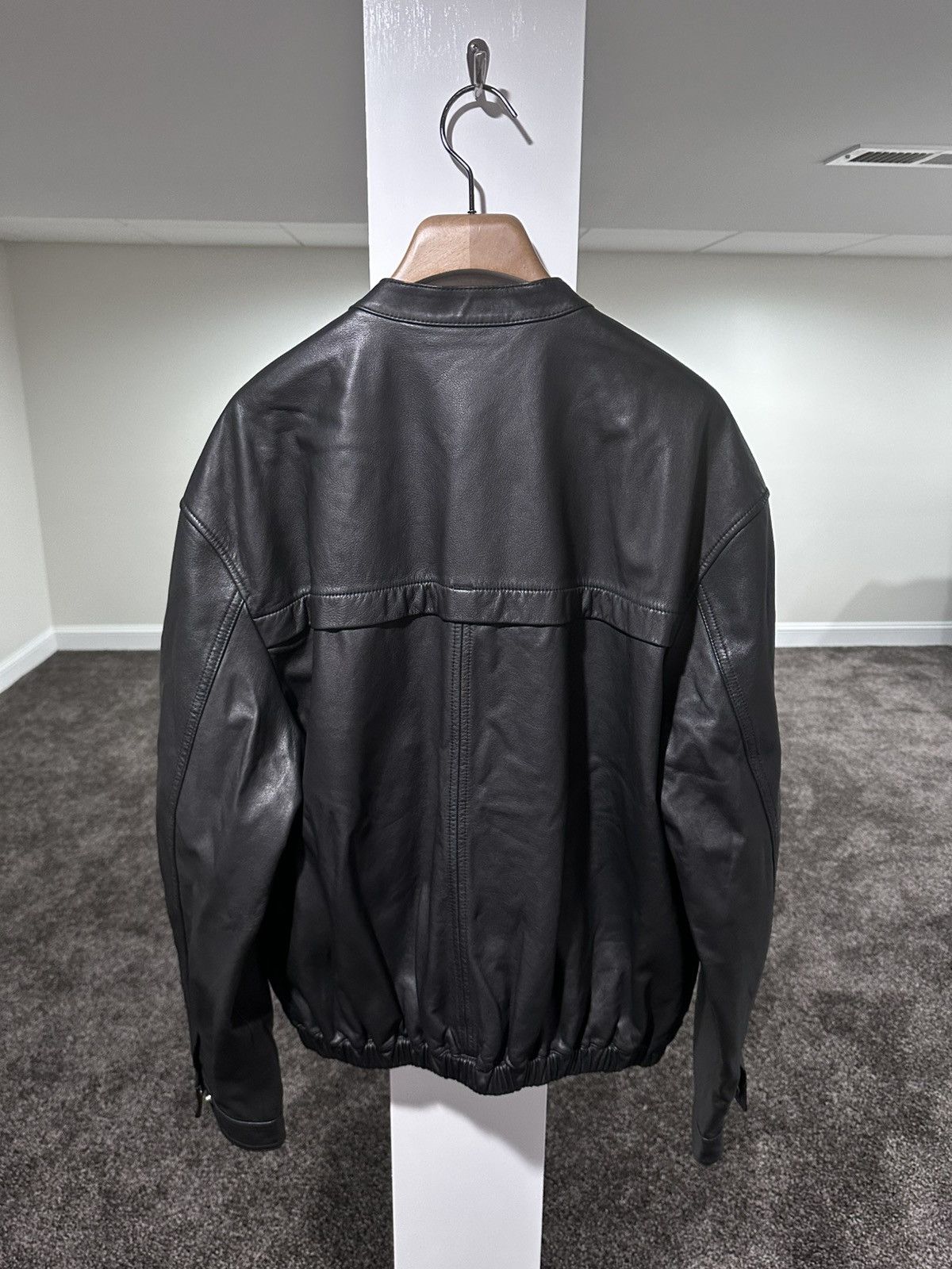 Lemaire Lemaire Stand Collar Blouson Soft Nappa Leather Black Jacket Size US XL / EU 56 / 4 - 2 Thumbnail