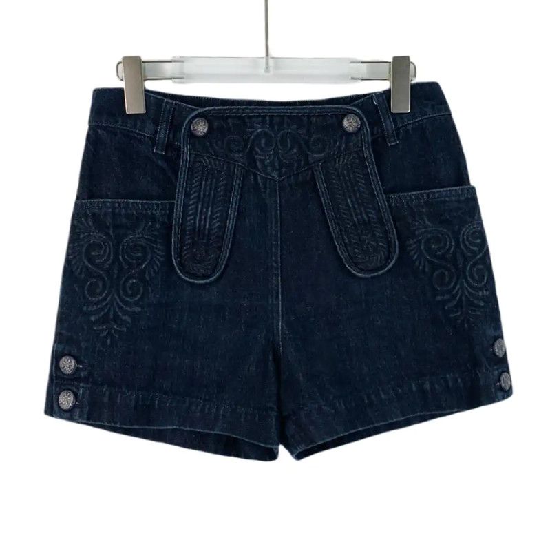 Chanel Chanel Deep Blue Cotton Ladies Shorts 0089 Size 22" - 1 Thumbnail