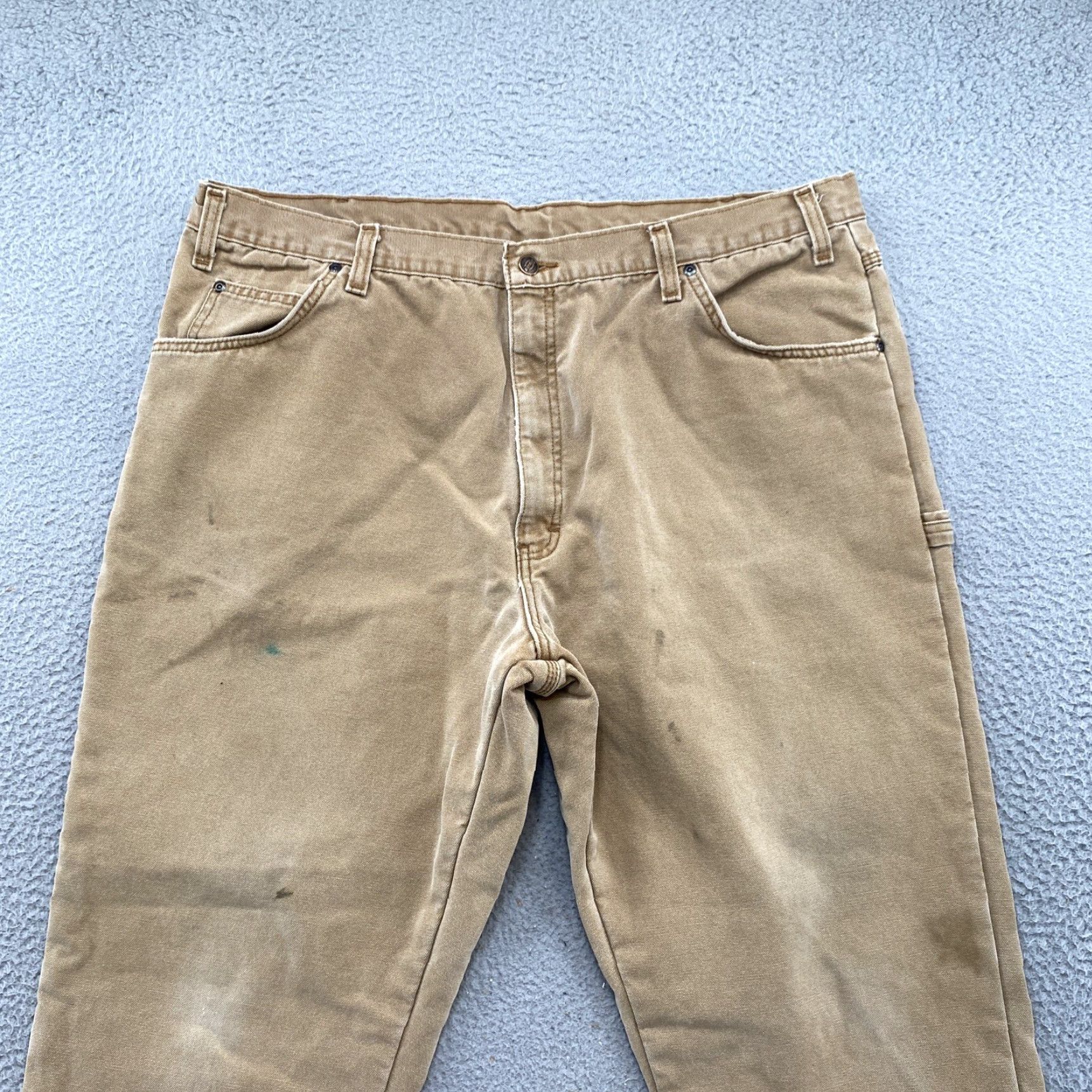 Dickies VINTAGE Dickies Duck Canvas Flannel Lined Carpenter Jeans Pants 42x32 Mens Brown 42 32 Size US 42 / EU 58 - 3 Thumbnail