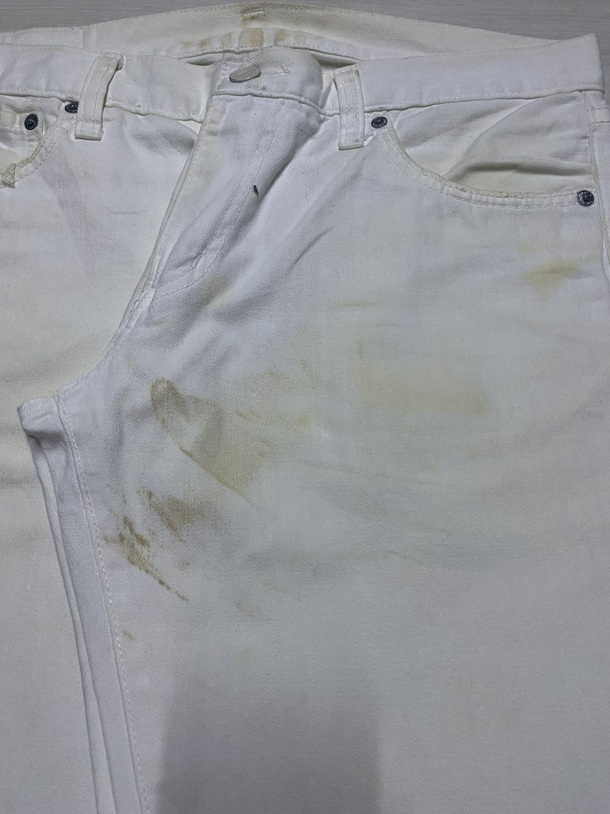 JW Anderson × Uniqlo Vintage Uniqlo S-002 Whit Denim Distressed Flare Jeans Size US 34 / EU 50 - 10 Thumbnail
