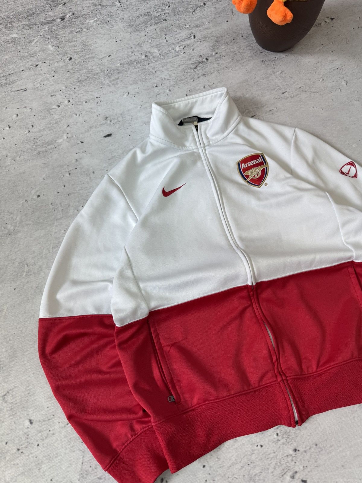 Nike × Vintage NIKE ARSENAL VINTAGE 00s y2K BAGGY ZIP HOODIE CENTER LOGO Size US L / EU 52-54 / 3 - 3 Thumbnail