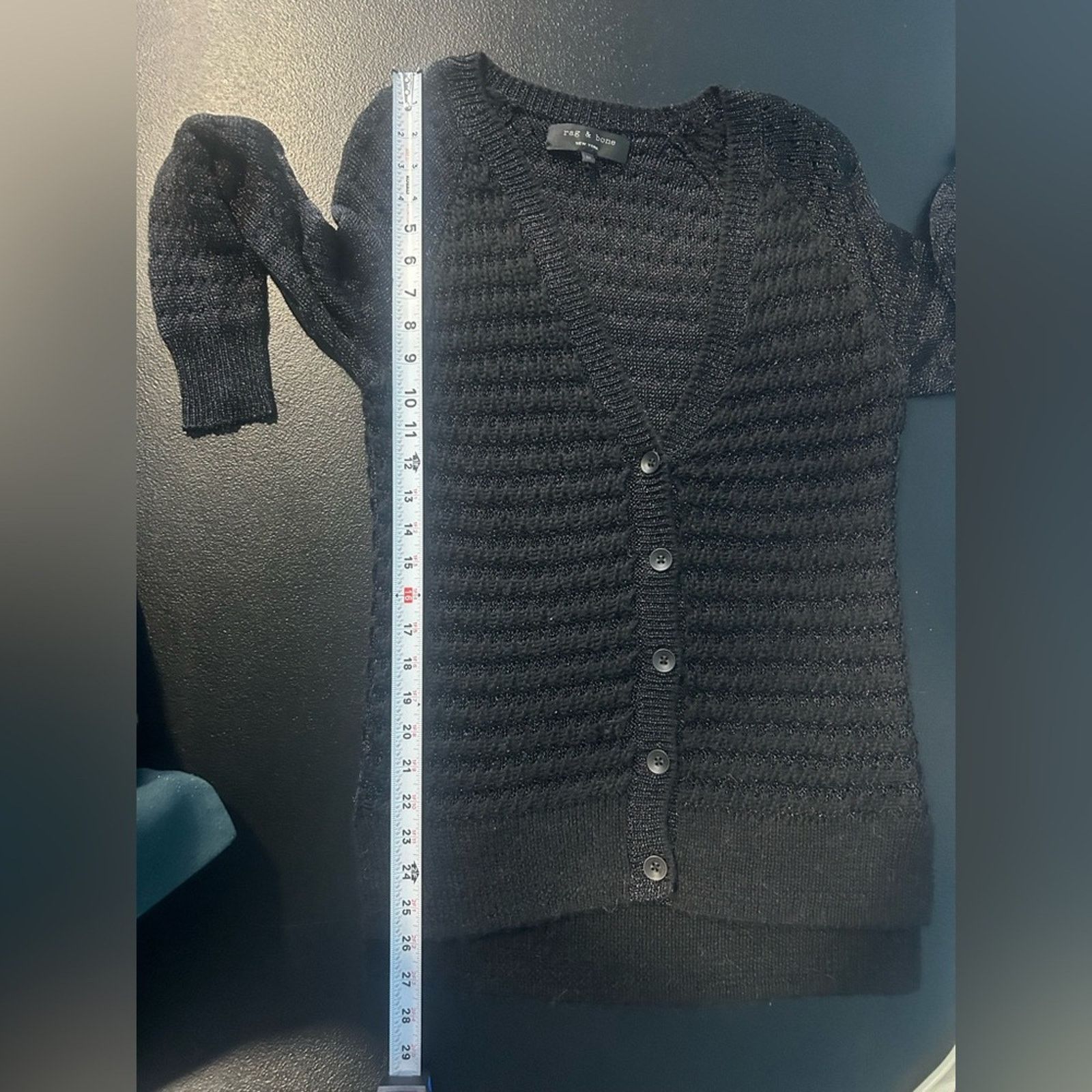 Rag & Bone Rag & Bone Alpaca Viscose Black Knit Cardigan Sweater M Size M / US 6-8 / IT 42-44 - 7 Thumbnail