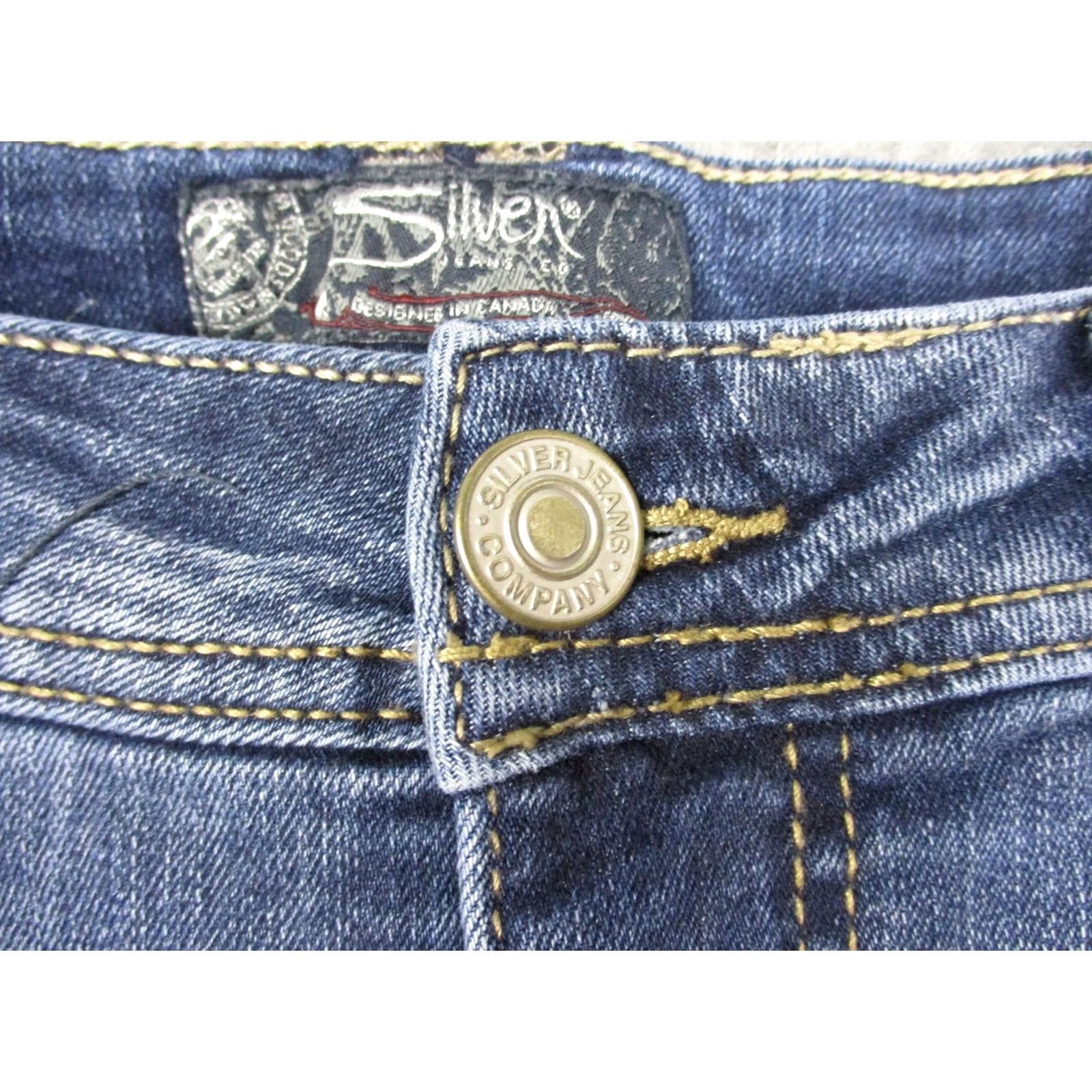 Silver Jeans Co. Silver Jeans Co Aiko Mid Flare Jeans Womens W29/L32 Blue Medium Wash Stretch 29x32 Size 29" - 3 Thumbnail