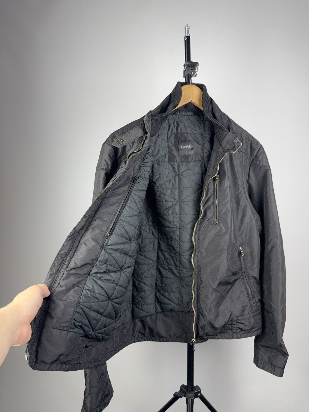 Hugo Boss Hugo Boss Black Moto Jacket Nylon Zip Biker Style Size L Size L / US 10 / IT 46 - 7 Thumbnail