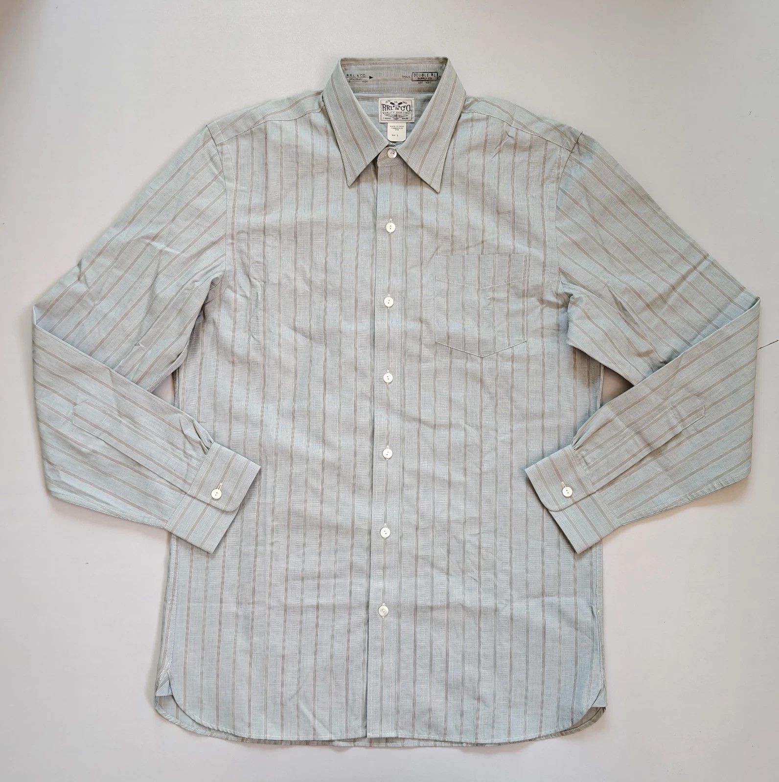 RRL Ralph Lauren Double RL Slim Fit Striped Dobby Shirt T 9104 Size US M / EU 48-50 / 2 - 2 Thumbnail