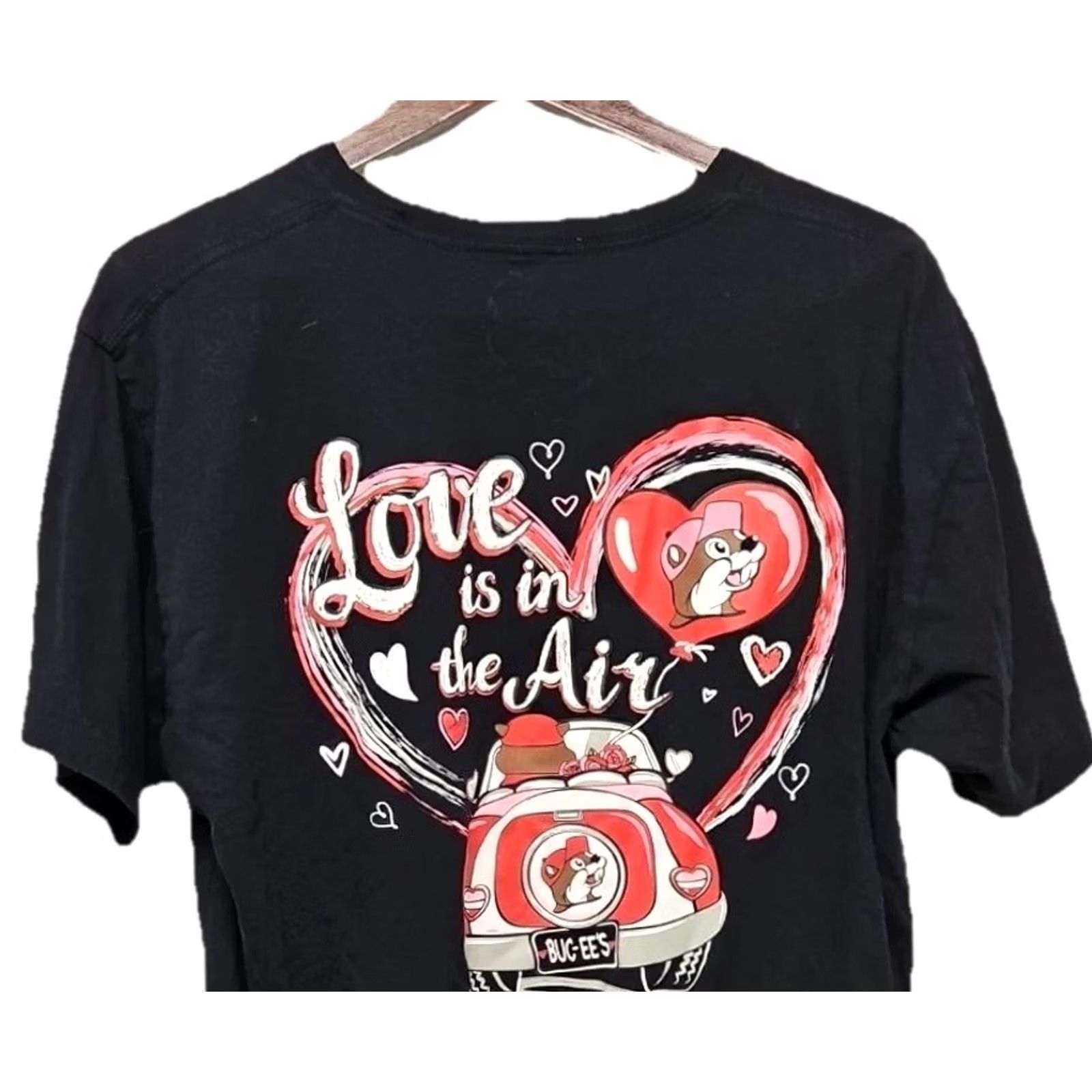 Valentino VINTAGE Buc-ee’s Love Is In The Air Graphic T Shirt Black XL Cotton Valentine Size US XL / EU 56 / 4 - 4 Thumbnail