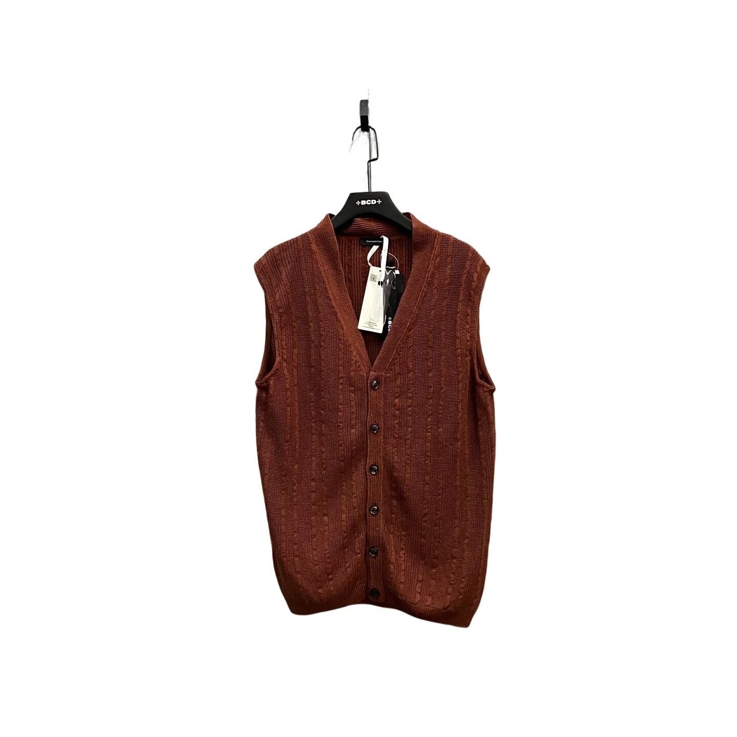 Z Zegna Zegna Brown Knit Button Vest Size M Size US M / EU 48-50 / 2 - 1 Thumbnail