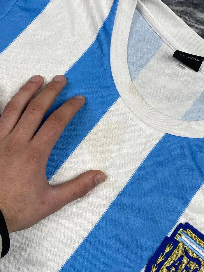 Vintage Argentina 1986 Diego Maradona Shirt Soccer Jersey Size US L / EU 52-54 / 3 - 8 Thumbnail