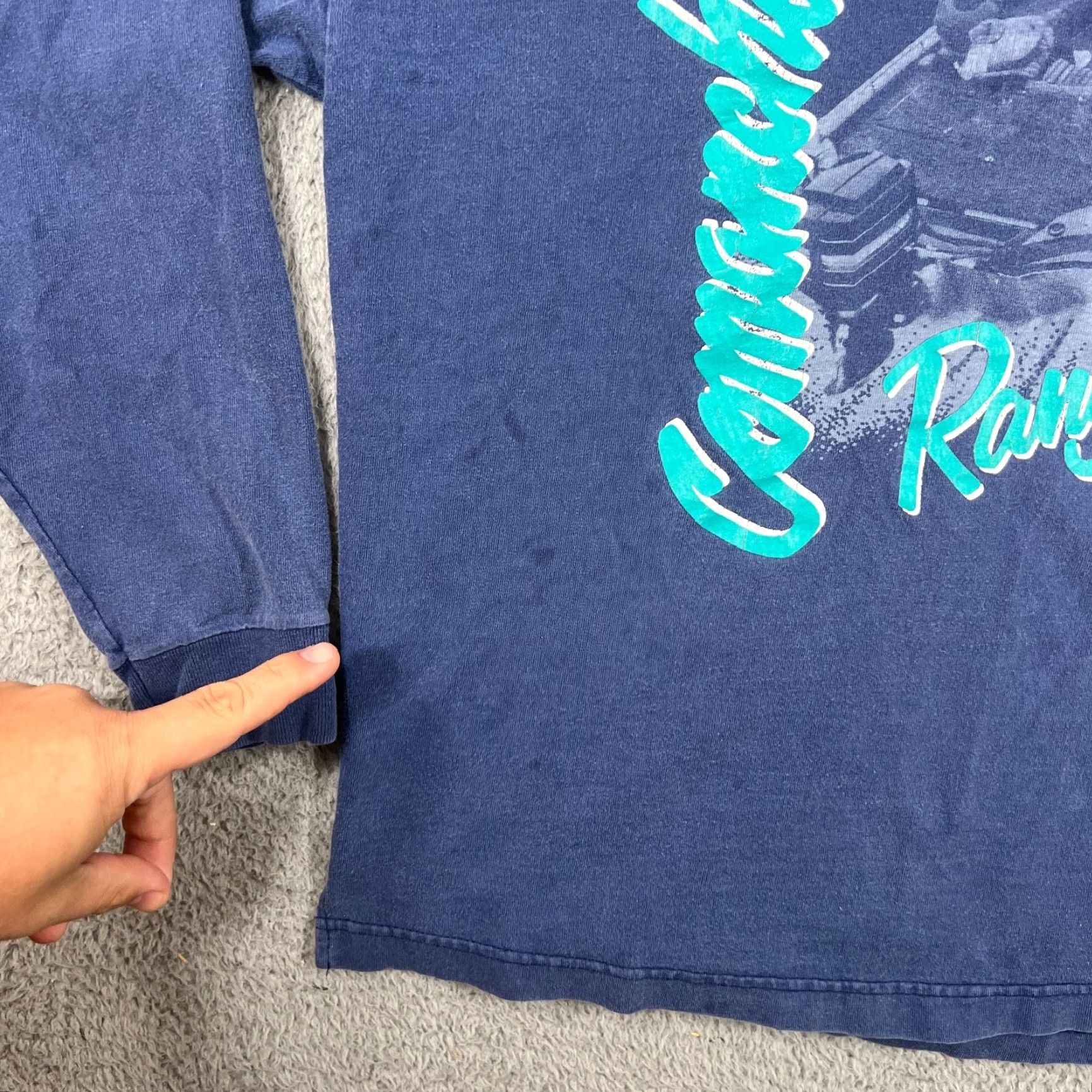 Vintage VINTAGE Ranger Boats Shirt Men M Blue Long Sleeve Crew Neck Logo Fishing Outdoor 1990s Geared for Sports Bass Fisherman Shirt Size US M / EU 48-50 / 2 - 2 Thumbnail