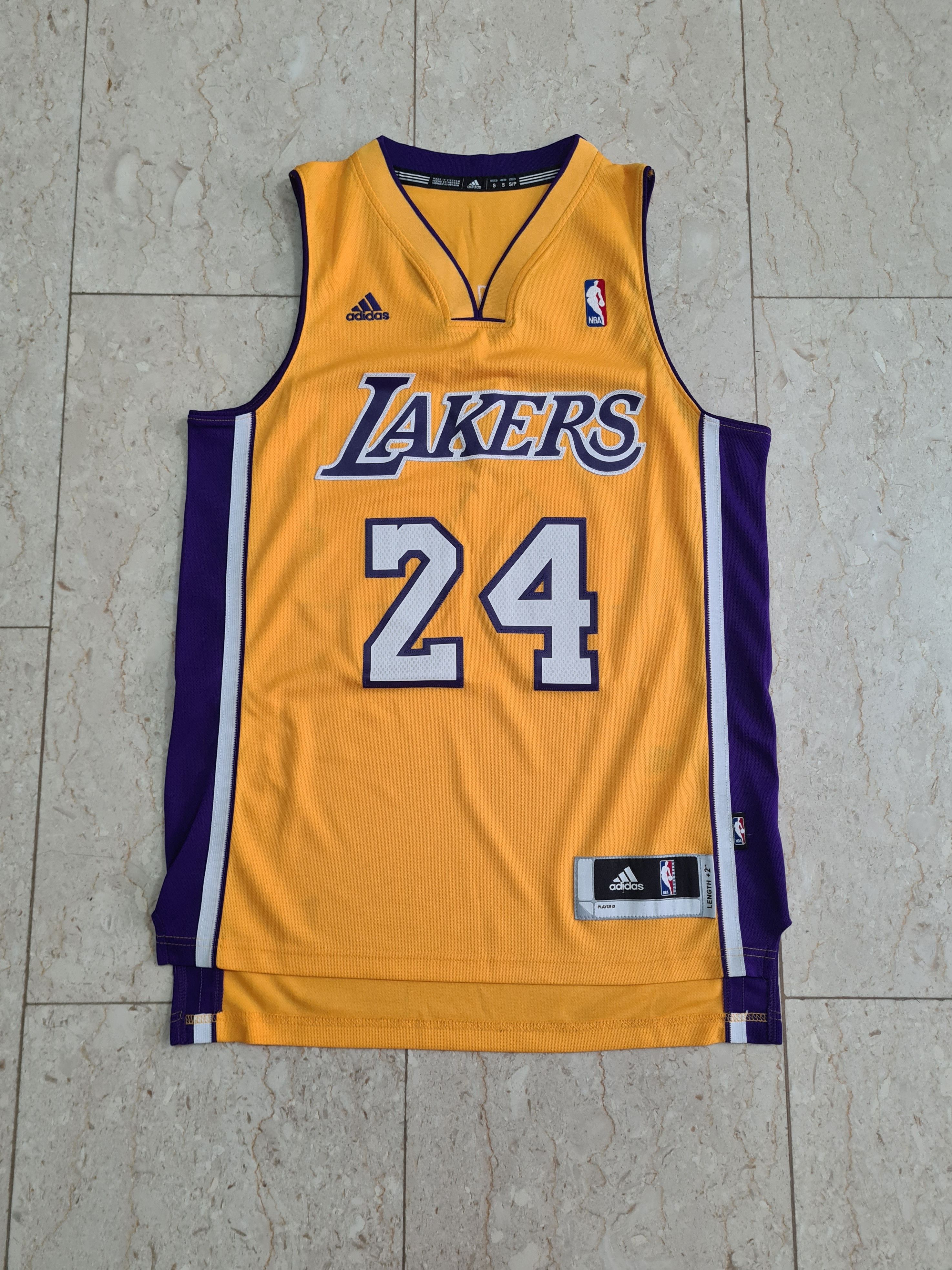 image of Authentic Adidas Kobe Bryant Lakers Home Swingman Jersey in Yellow, Men's (Size Small)