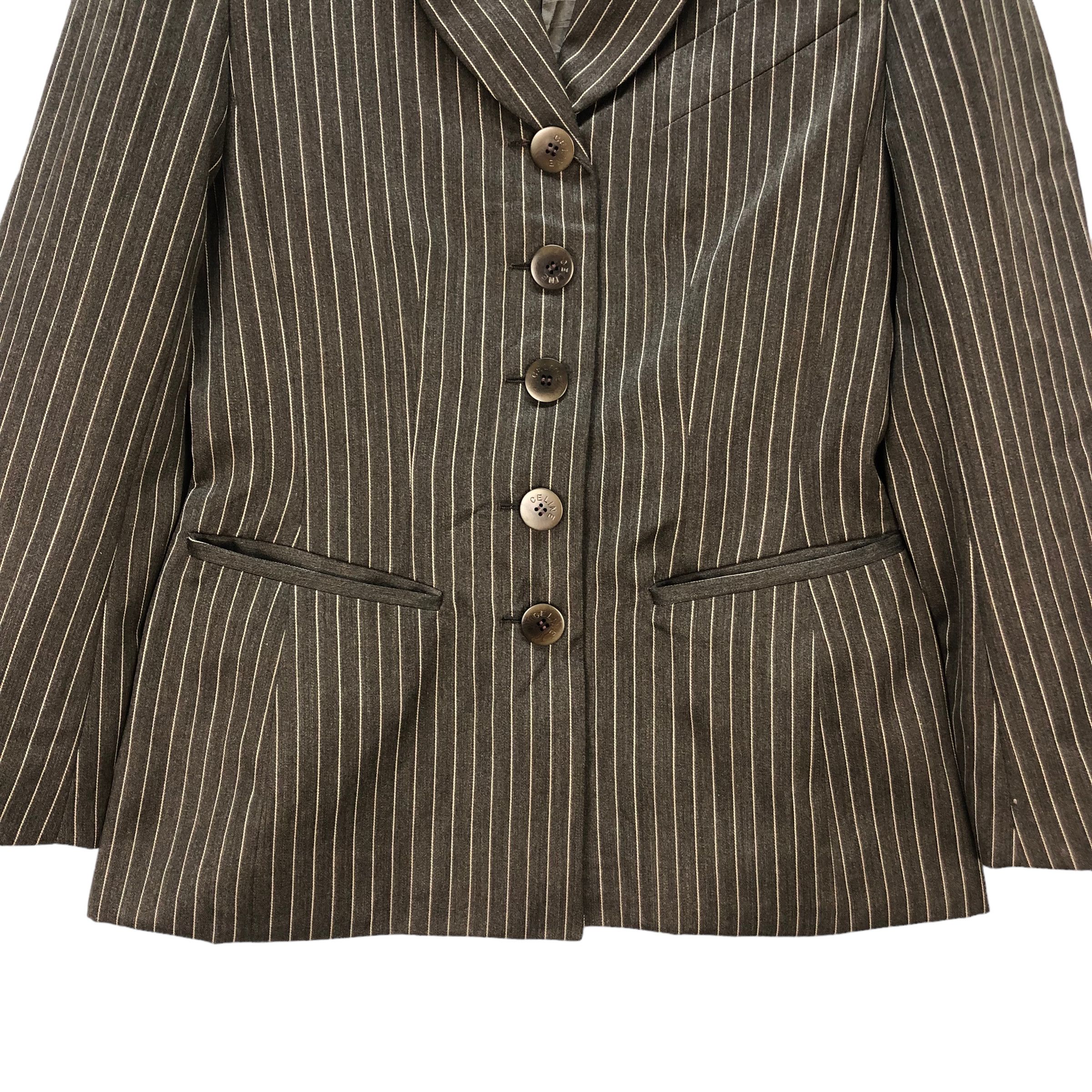Celine CELINE PARIS STRIPED BLAZER JACKET #7352-133 Size M / US 6-8 / IT 42-44 - 3 Thumbnail