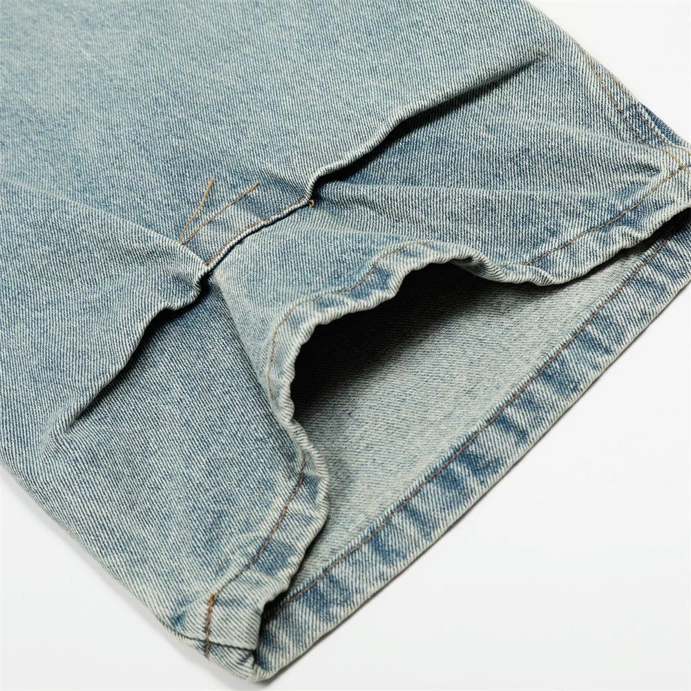 Vintage Men's wide-leg washed distressed scimitar jeans Size US 32 / EU 48 - 6 Thumbnail
