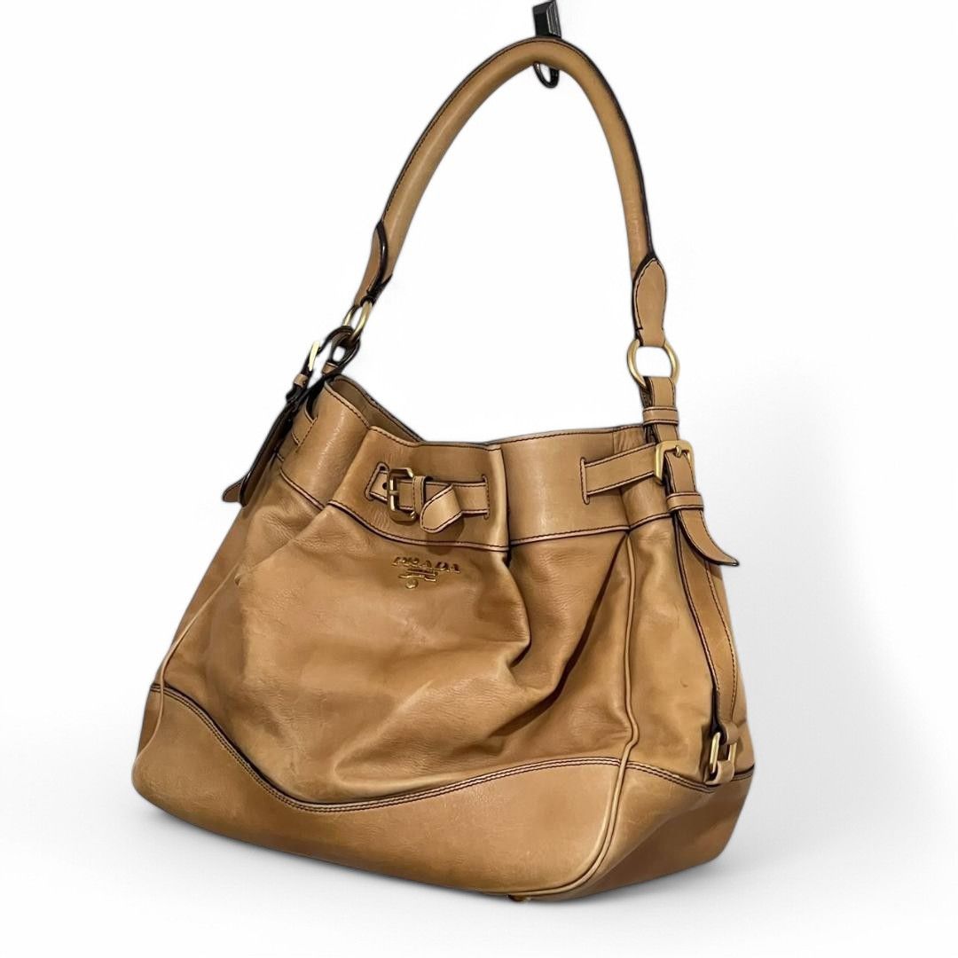 Prada Prada - Brown Leather Shoulder Bag Vintage Nappa Size ONE SIZE - 3 Thumbnail