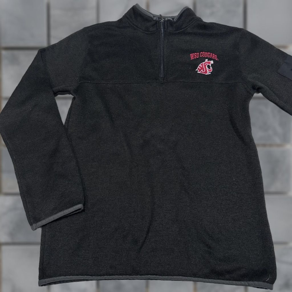 Champion Champion Pullover Women S Black 1/4 Zip Fleece Mock Neck WSU Cougars Embroidered Size S / US 4 / IT 40 - 1 Thumbnail