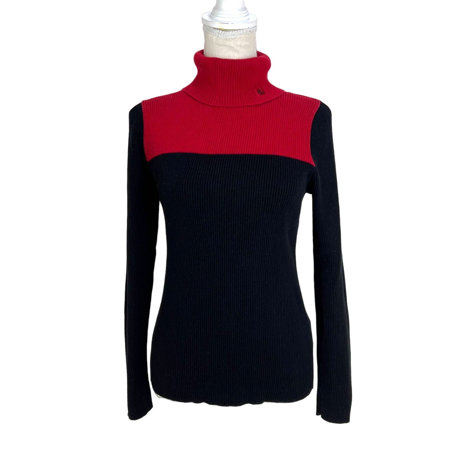 Lauren Ralph Lauren Lauren Ralph Lauren Ribbed Knit Turtleneck Sweater Size L / US 10 / IT 46 - 1 Thumbnail