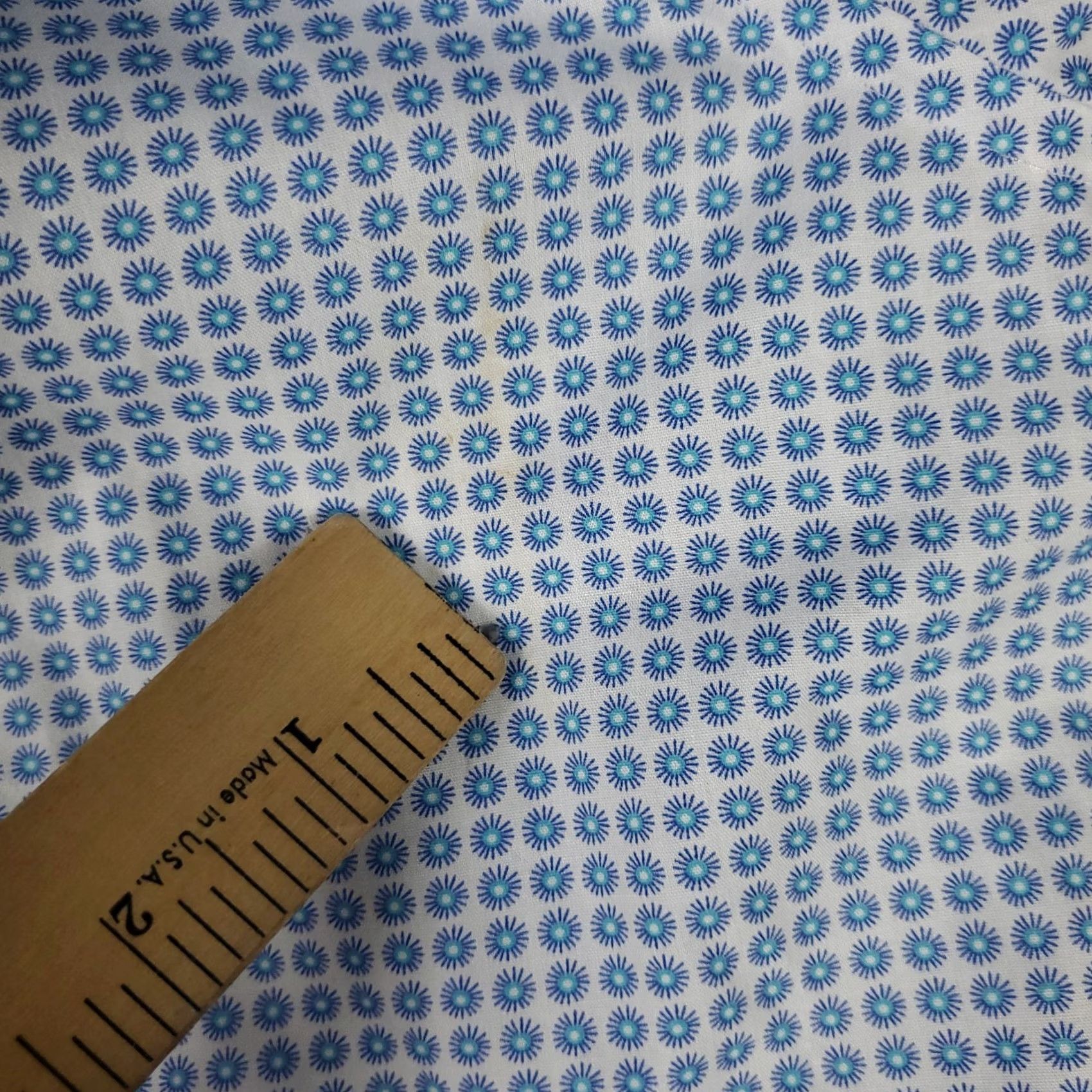 Vintage Penguin Shirt Mens 17 Blue White Geometric Dress Button Up Long Sleeve Size 46R - 6 Thumbnail