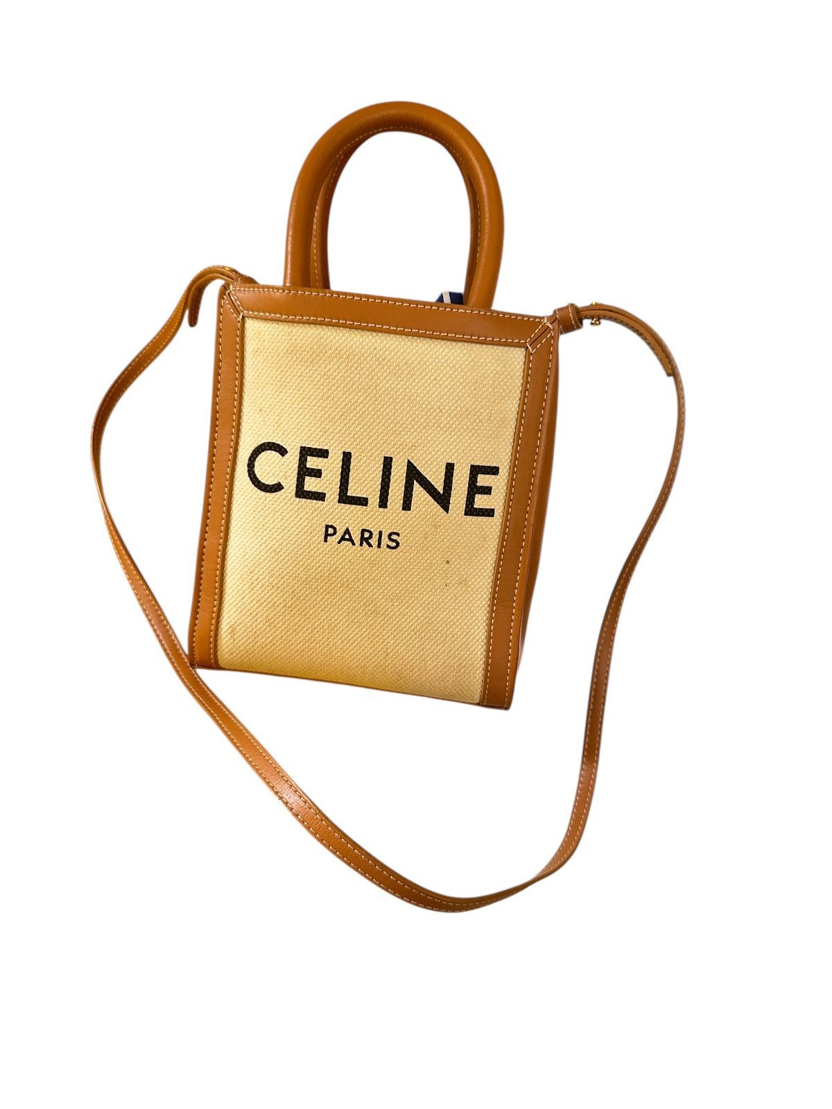 Celine Beige Vertical Cabas Mini Tote Bag, Women's