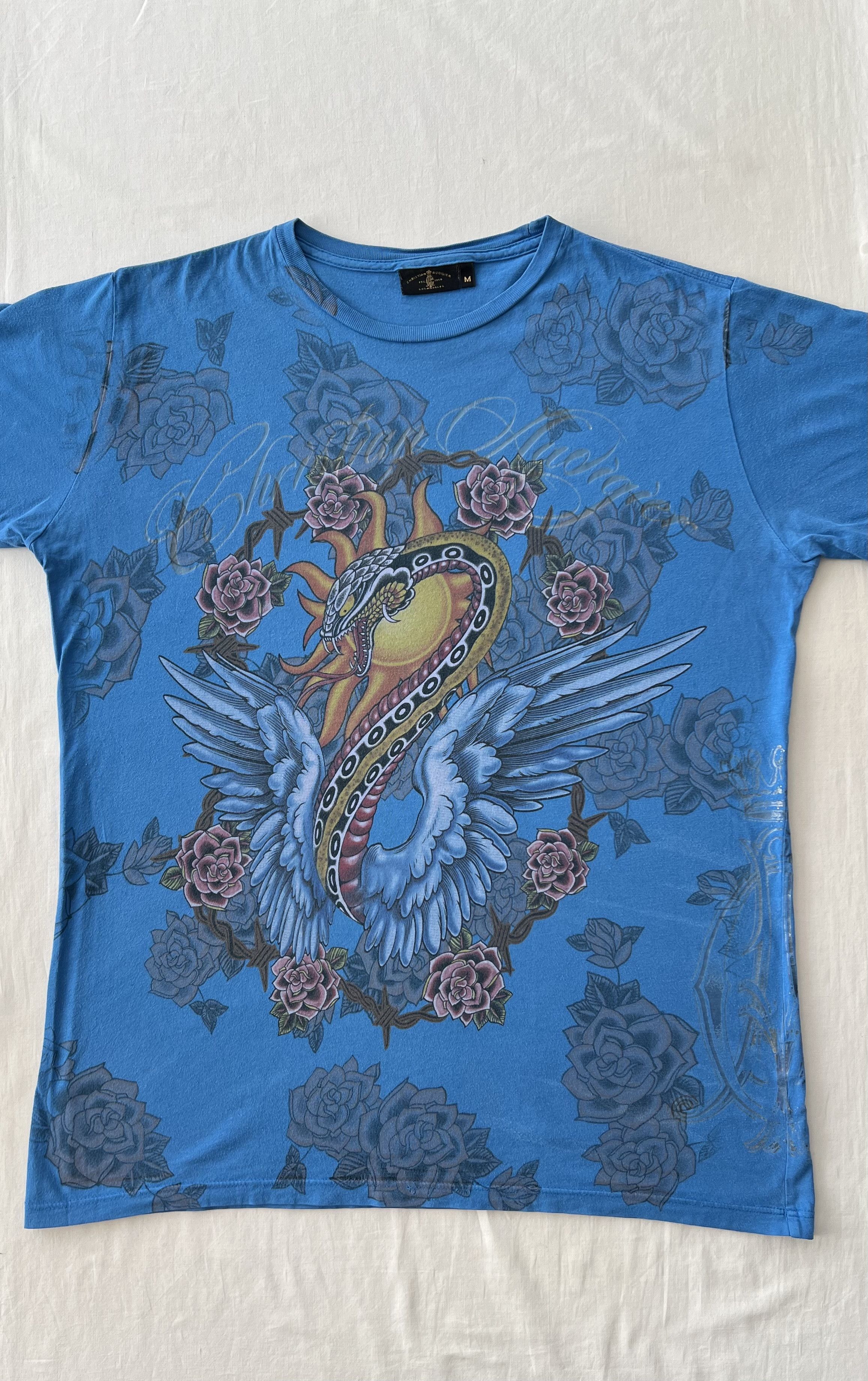 Christian Audigier Christian Audigier Ed Hardy Snake Rose Tattoo Y2k T-shirt Size US M / EU 48-50 / 2 - 3 Thumbnail