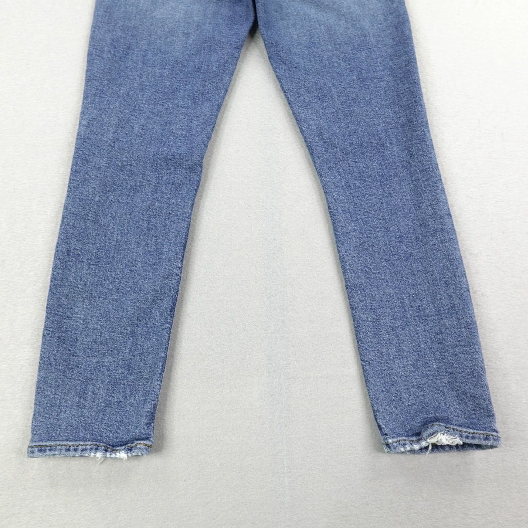 Agolde Agolde Jeans Womens 28 Blue Denim Nico Distressed High Rise Straight Button Fly Size 28" / US 6 / IT 42 - 6 Thumbnail