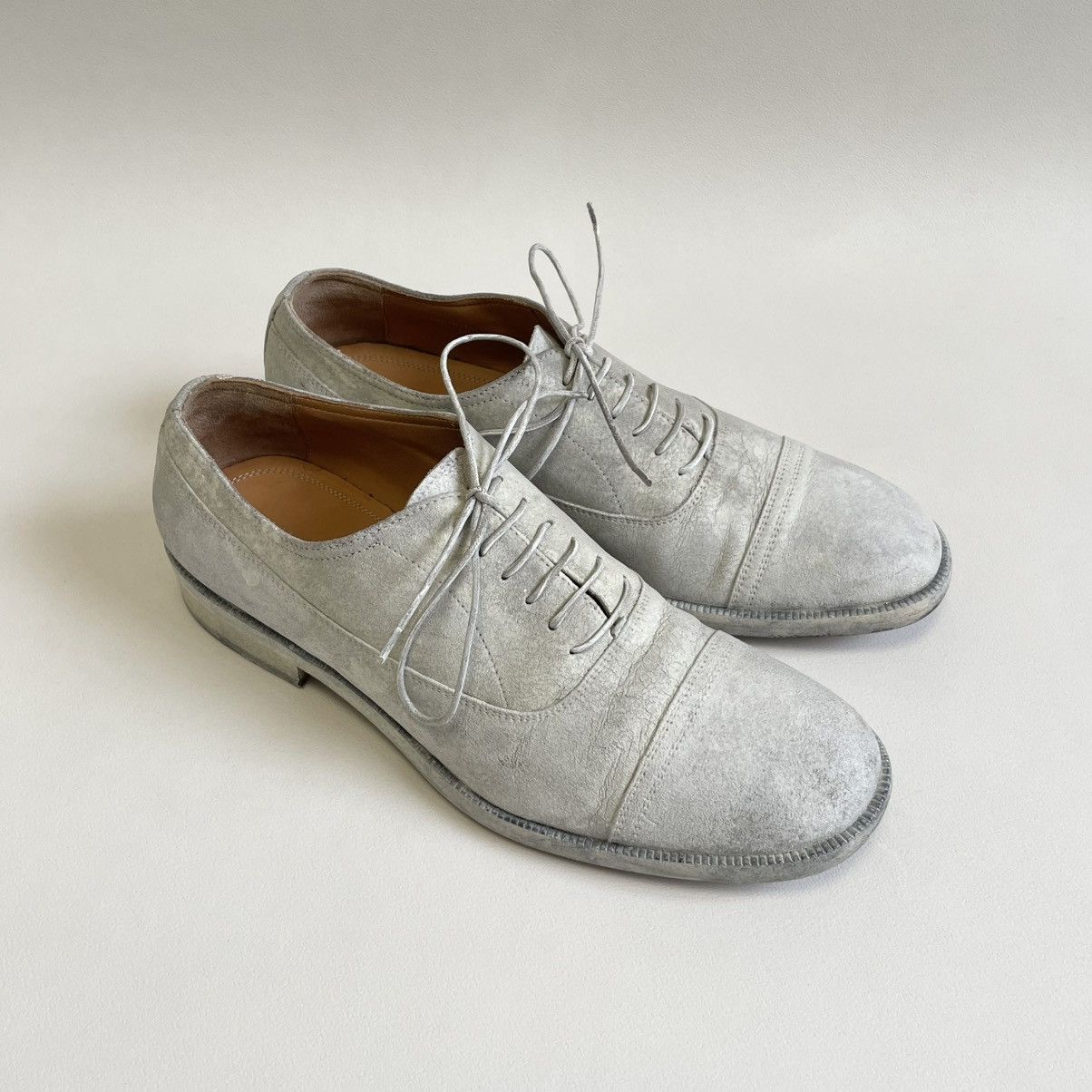 Maison Margiela ‘Painted White Suede’ Derby Shoes Size US 8 / EU 41 - 5 Thumbnail