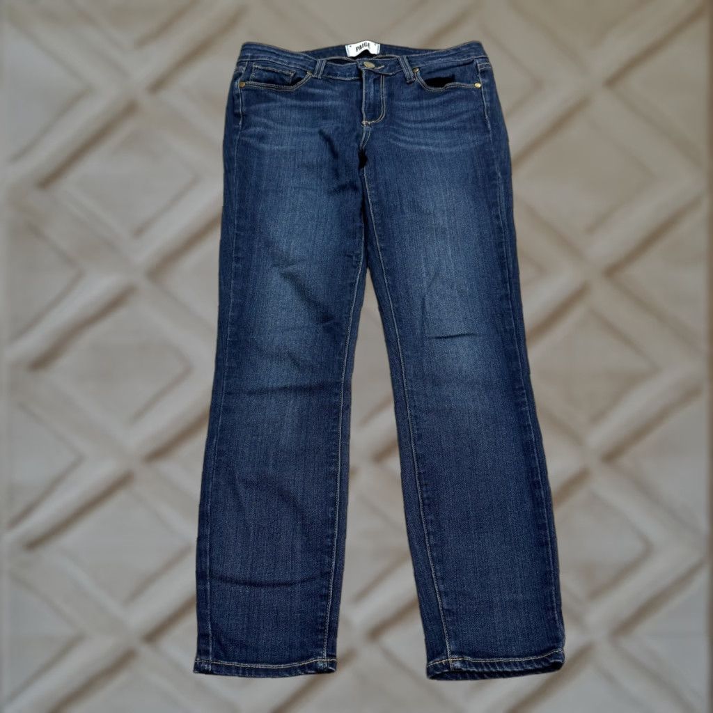 Paige Paige Verdugo Crop Jeans Women 28 Blue Dark Wash Mid Rise Stretch Denim Size 28" / US 6 / IT 42 - 1 Thumbnail