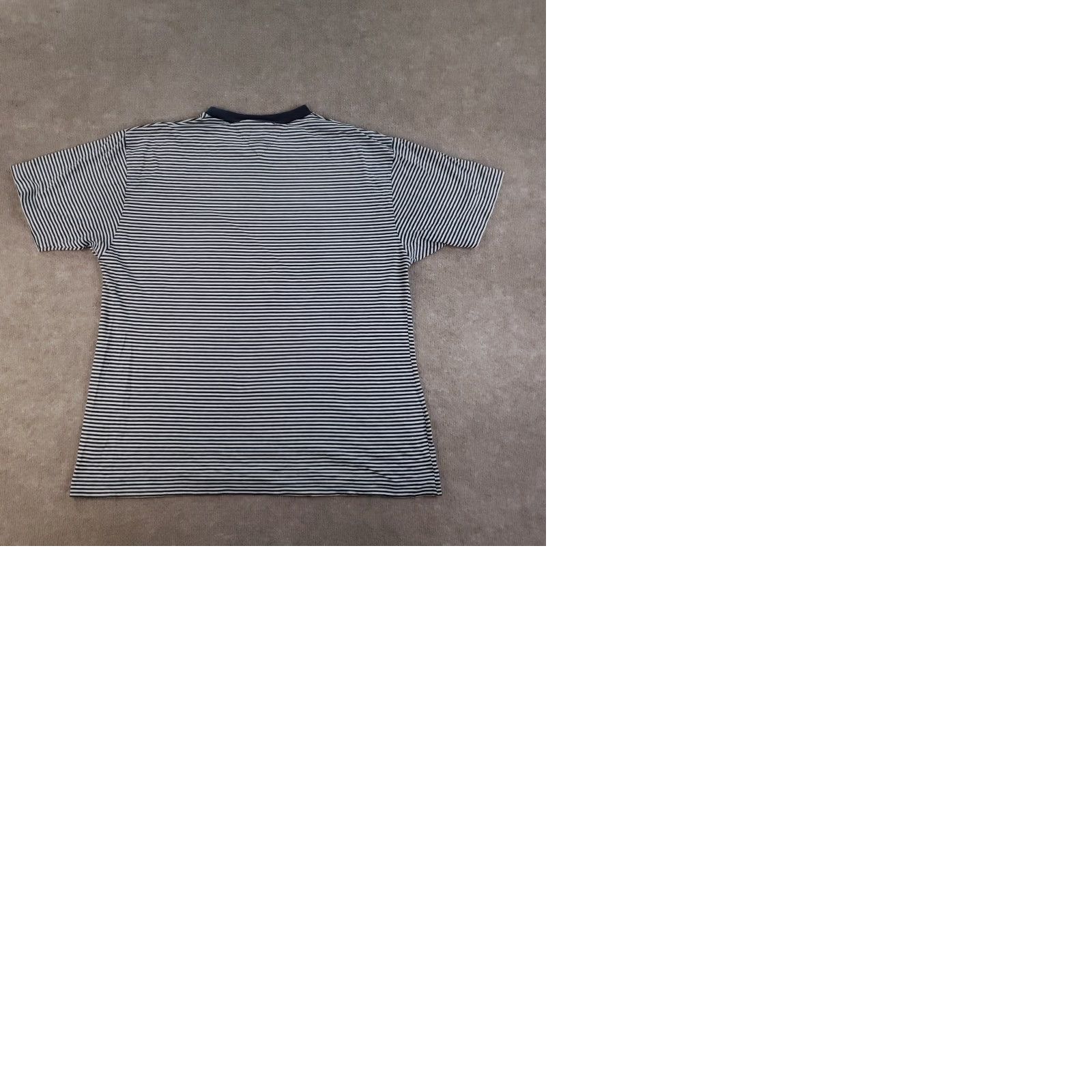 Tommy Hilfiger VINTAGE Tommy Hilfiger Shirt Mens Large White Blue Striped Crew Neck Short Sleeve Y2K Size US L / EU 52-54 / 3 - 10 Thumbnail