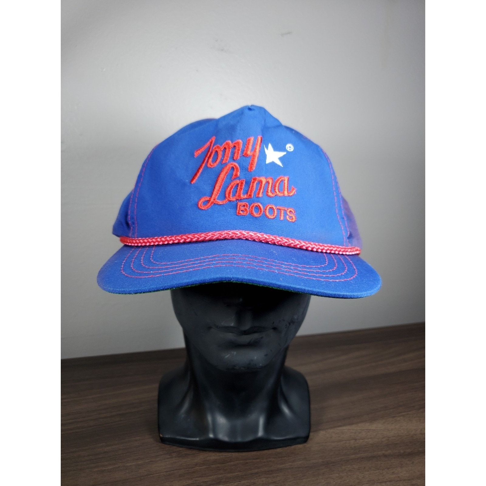 Tony Lama × Vintage Tony Lama Boots Snapback Hat Blue Cap Red Rope Green Bill Size ONE SIZE - 2 Thumbnail