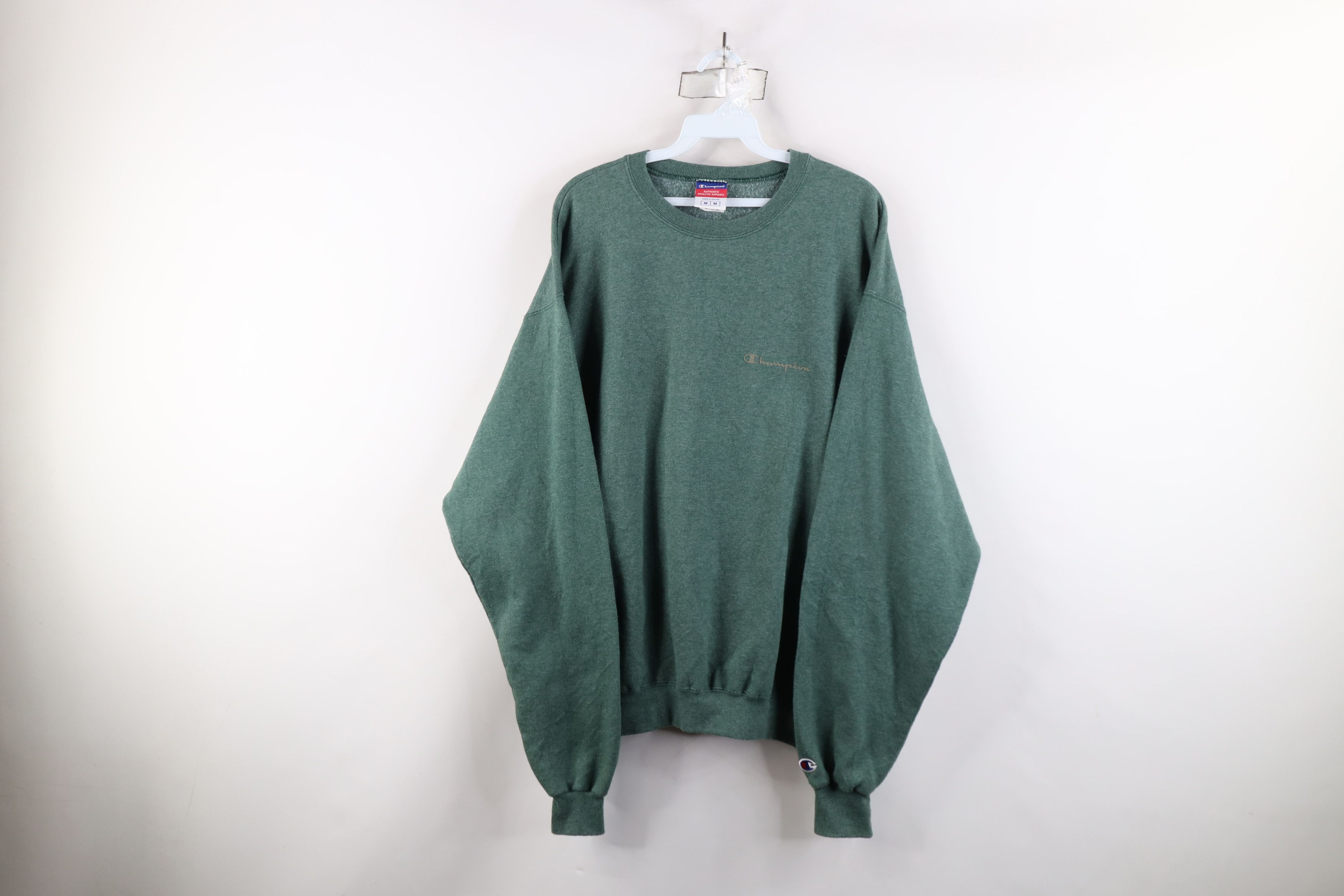 Champion × Vintage Vintage 90s Champion Spell Crewneck Sweatshirt Heather Green Size US M / EU 48-50 / 2 - 1 Thumbnail